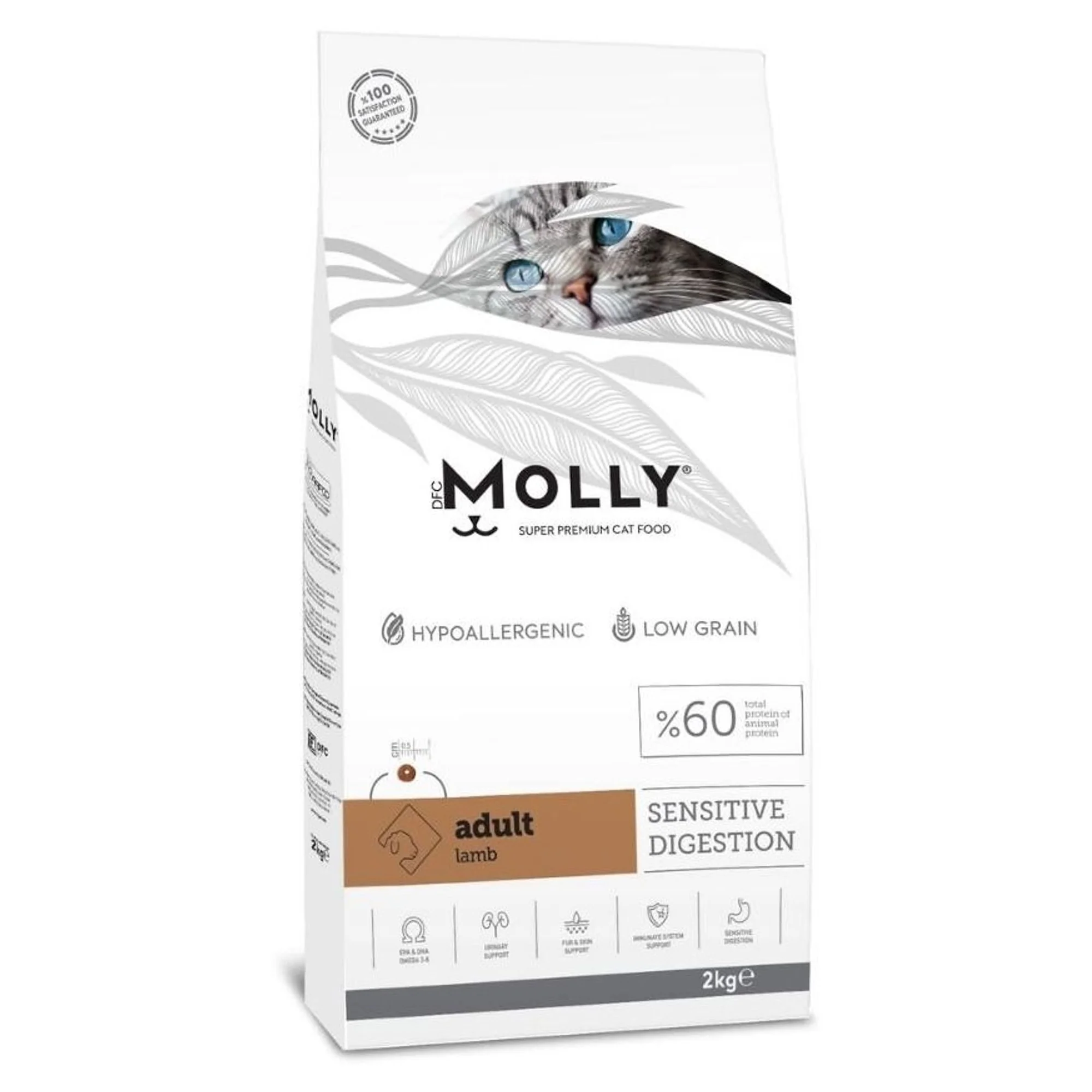 Molly Sensitive Digestion Hipoalerjenik Kuzulu Yetişkin Kedi Maması 2 KG