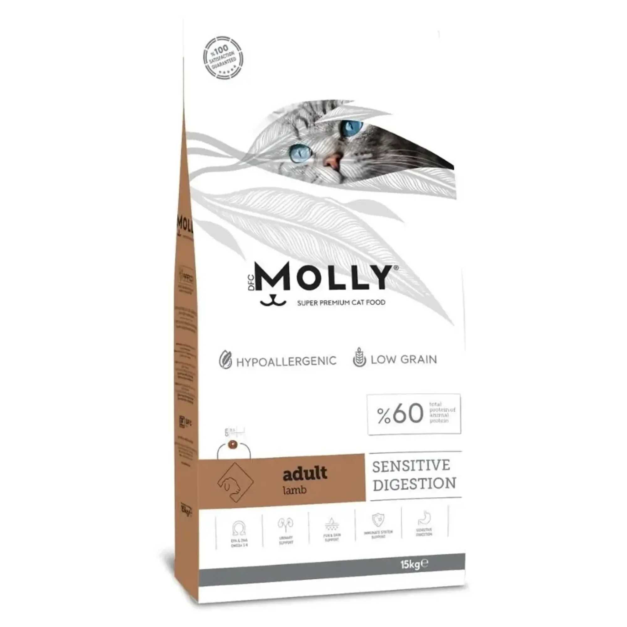 Molly Sensitive Digestion Hipoalerjenik Kuzulu Yetişkin Kedi Maması 15 KG