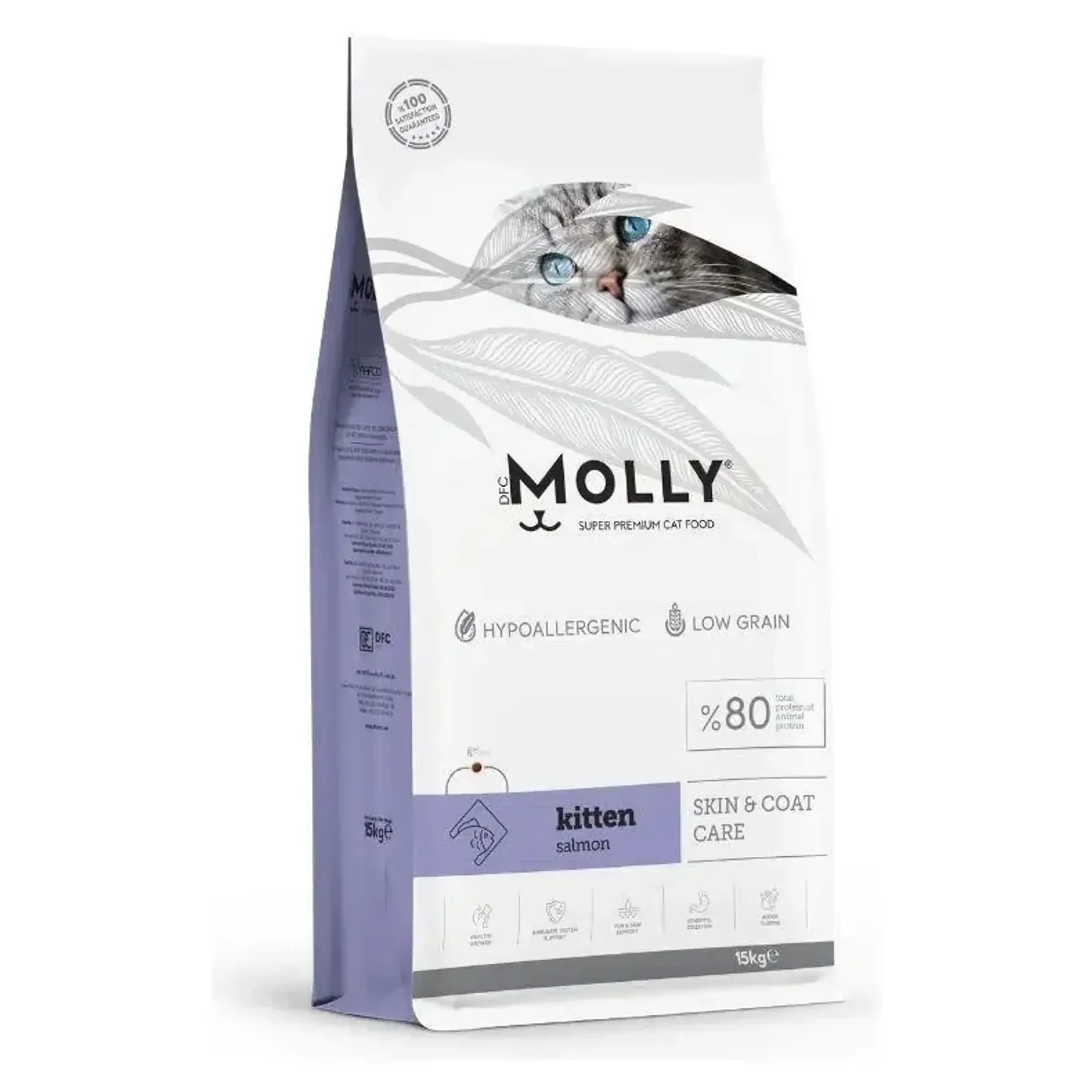 Molly Düşük Tahıllı Hypoallergenic Somonlu Yavru Kedi Maması 15 KG