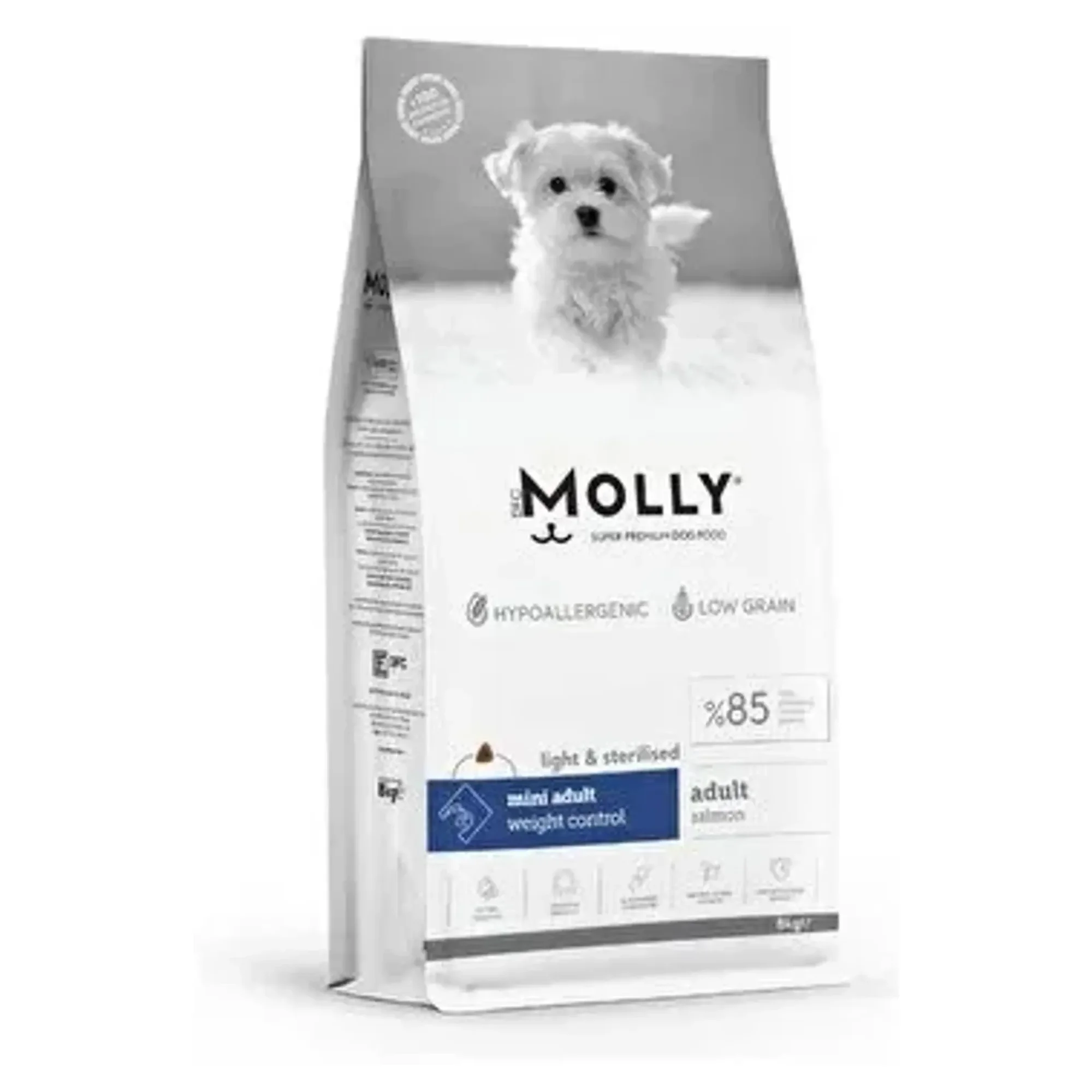Molly Hipoalerjenik Somonlu Düşük Tahıllı Kısırlaştırılmış Mini Irk Köpek Maması 2kg