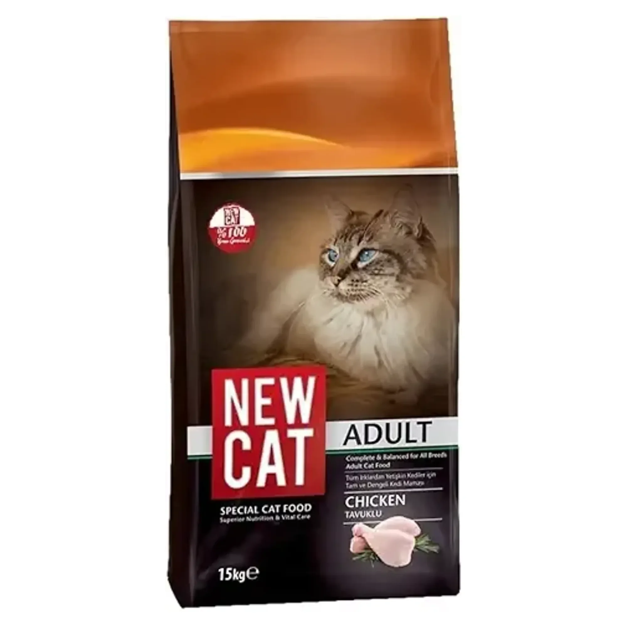 New Cat Tavuklu Yetişkin Kedi Maması 15 KG