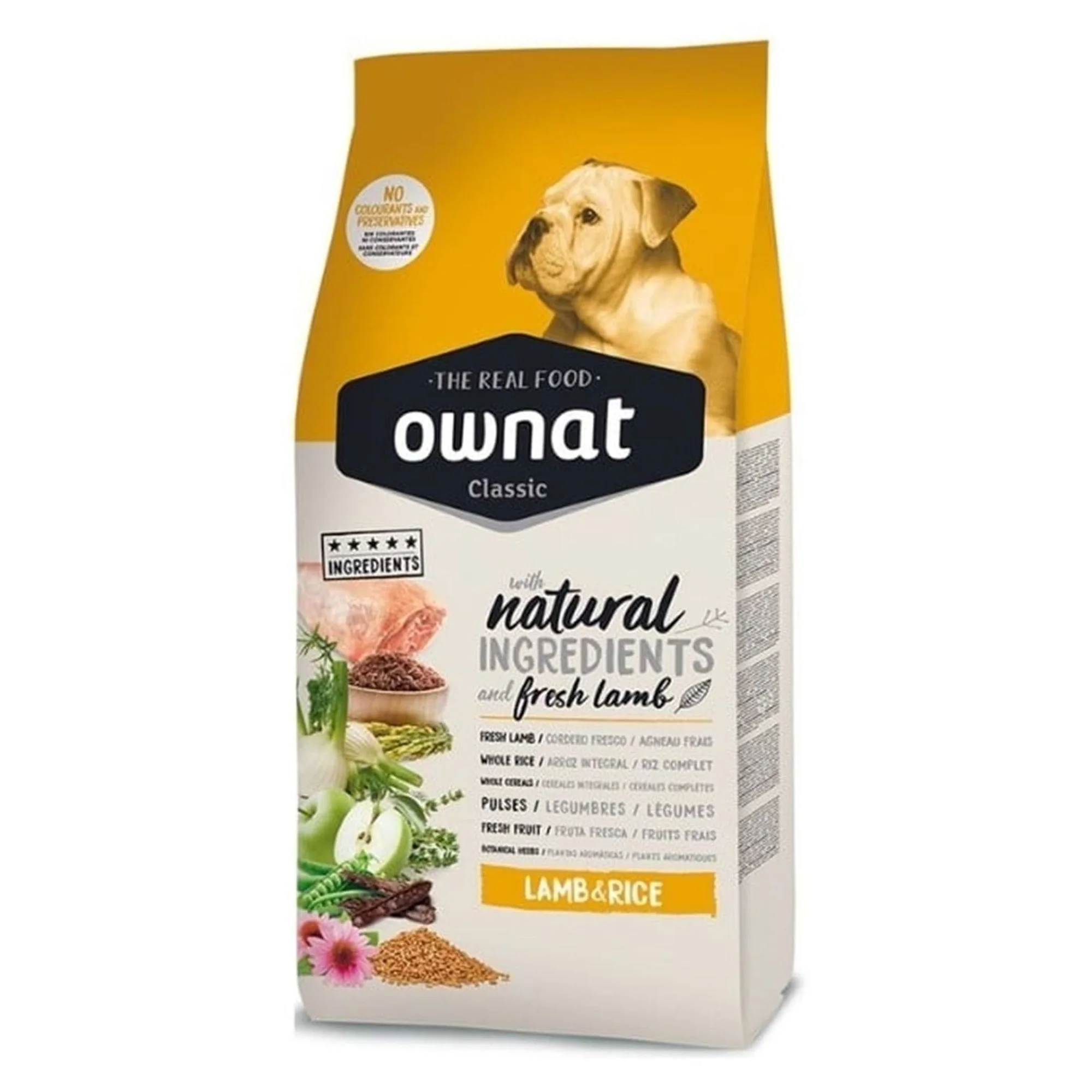 Ownat Classic Kuzu Etli vve Pirinçli Yetişkin Köpek Maması 4 KG