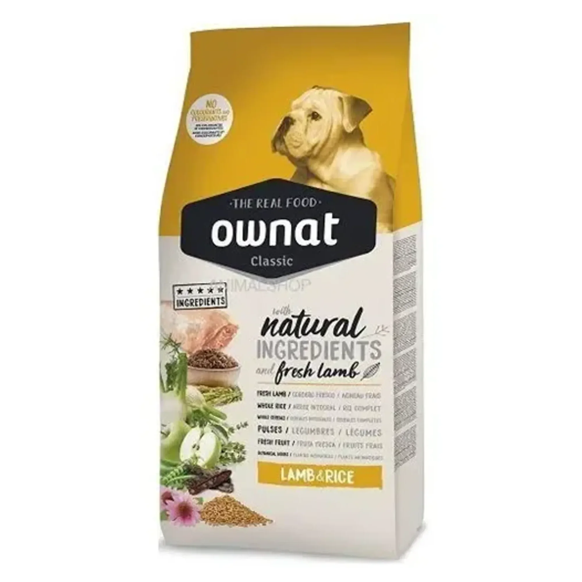 Ownat Classic Kuzu Etli ve Pirinçli Yetişkin Köpek Maması 20 KG