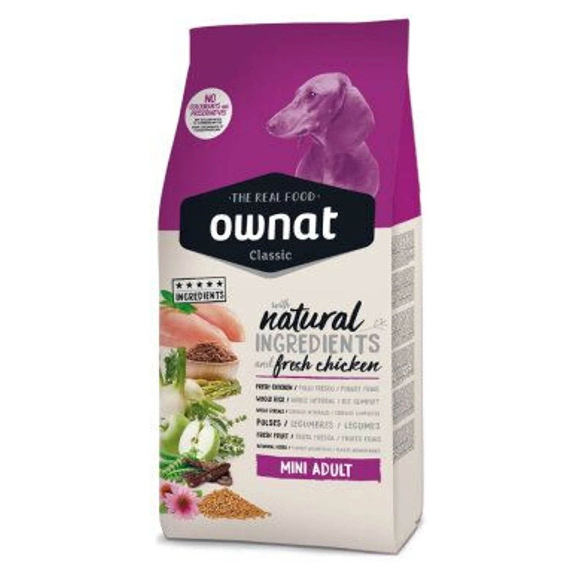 Ownat Classic Tavuklu Mini Irk Yetişkin Köpek Maması 8 KG
