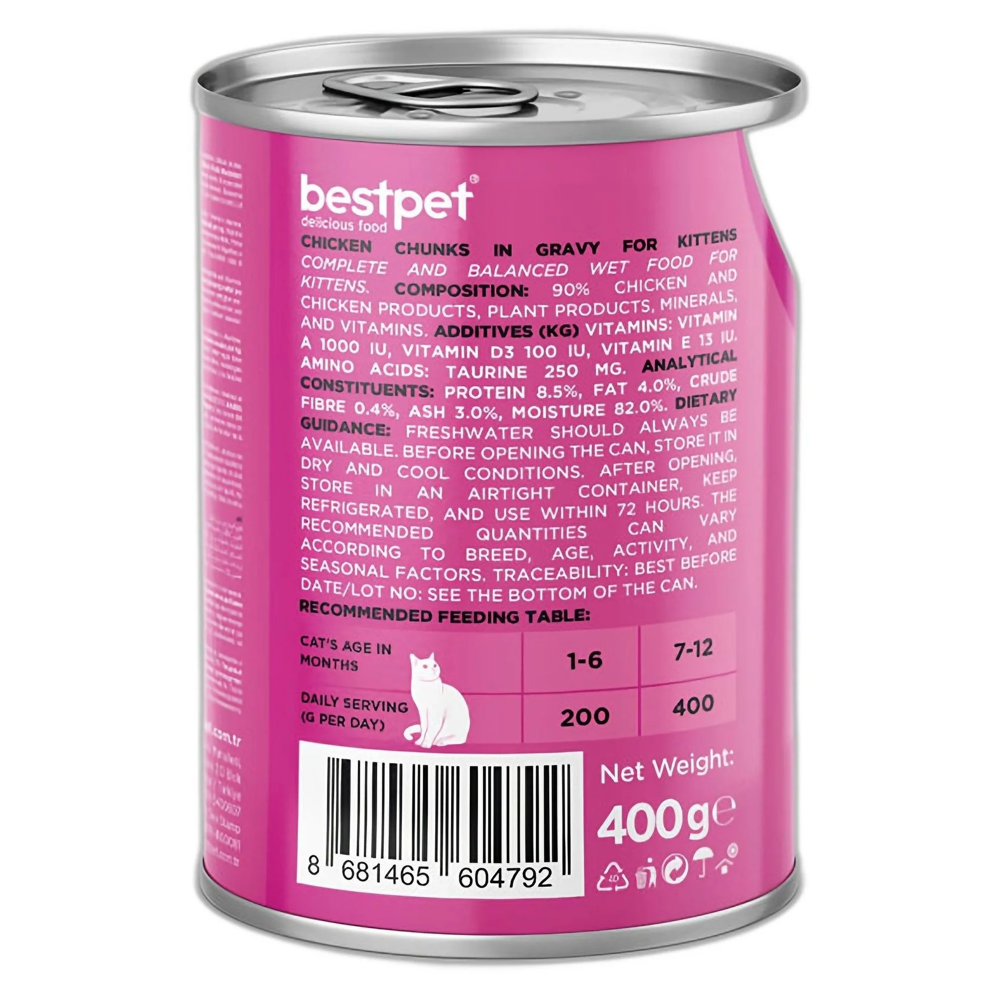 Bestpet Gravy Kitten Parça Tavuk Etli Yavru Kedi Konservesi 400 G — Normal — Görsel 2