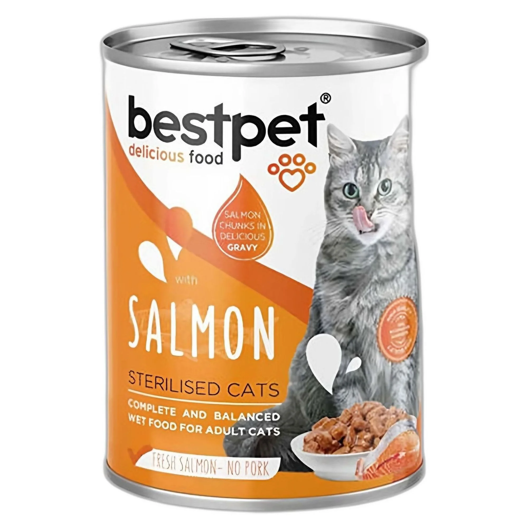 Bestpet Gravy Sterilised Parça Somonlu Kısırlaştırılmış Yetişkin Kedi Konservesi 400 G