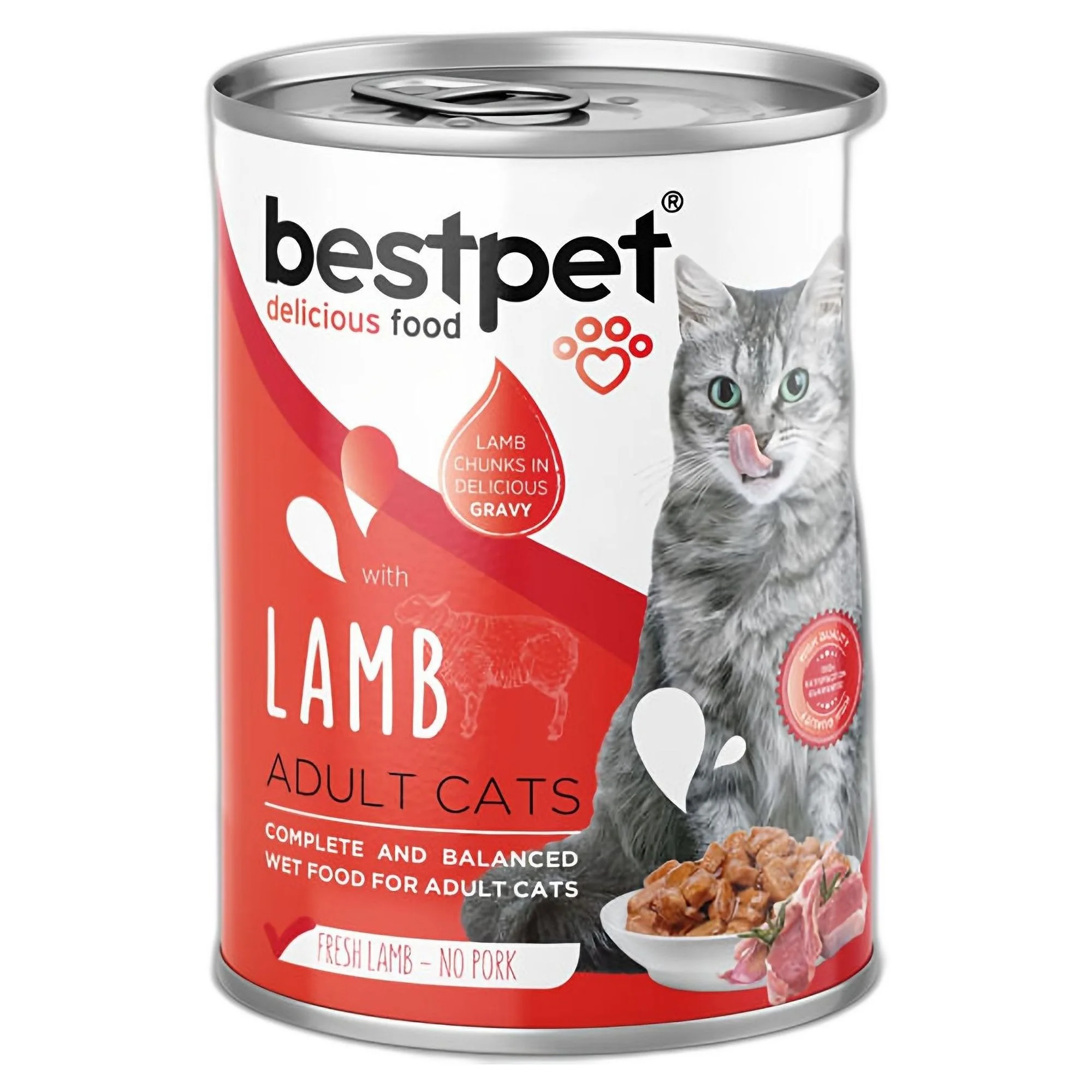 Bestpet Gravy Lamb Parça Kuzu Etli Yetişkin Kedi Konservesi 400 G