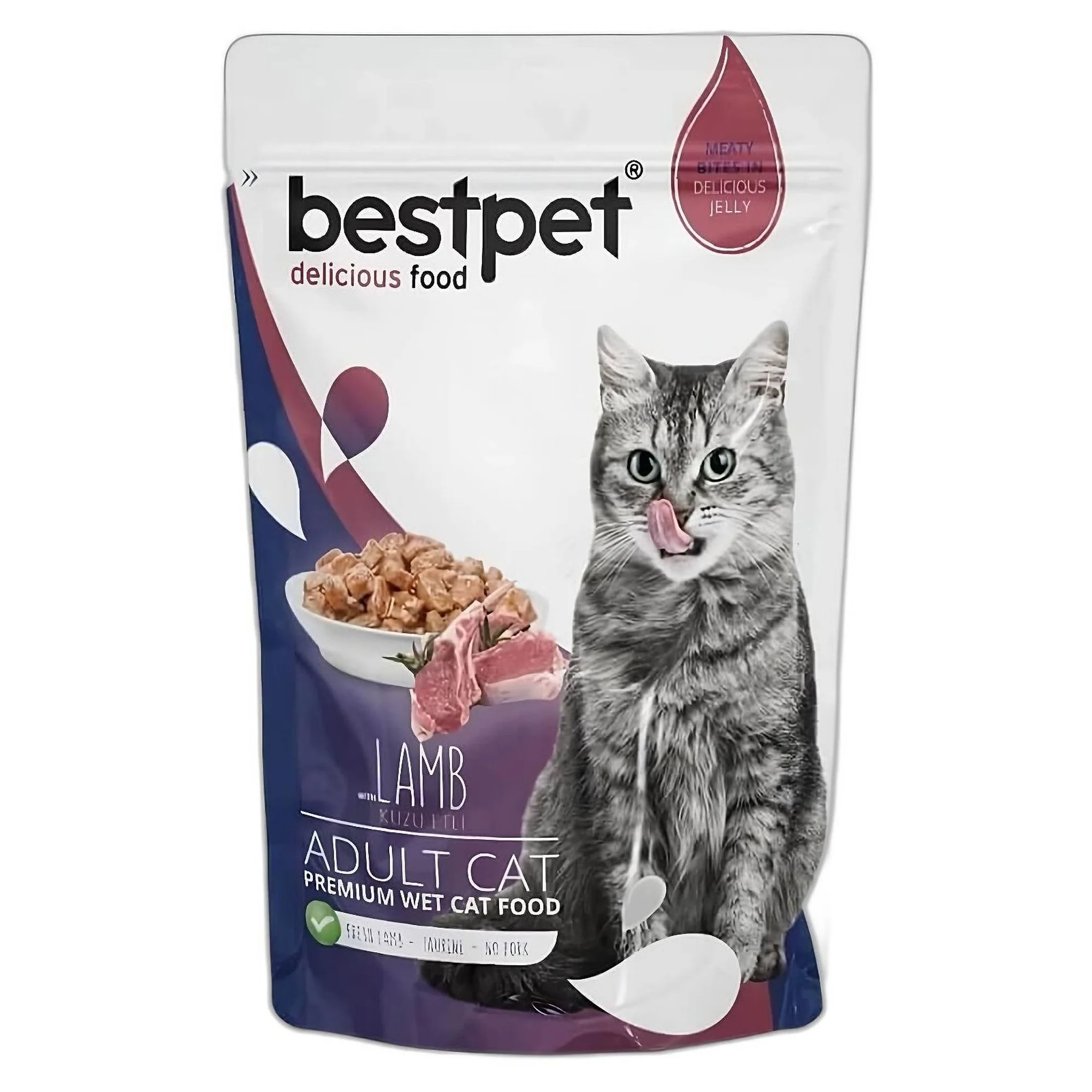 Bestpet Lamb in Jelly Kuzu Etli Yaş Yetişkin Kedi Maması 85G