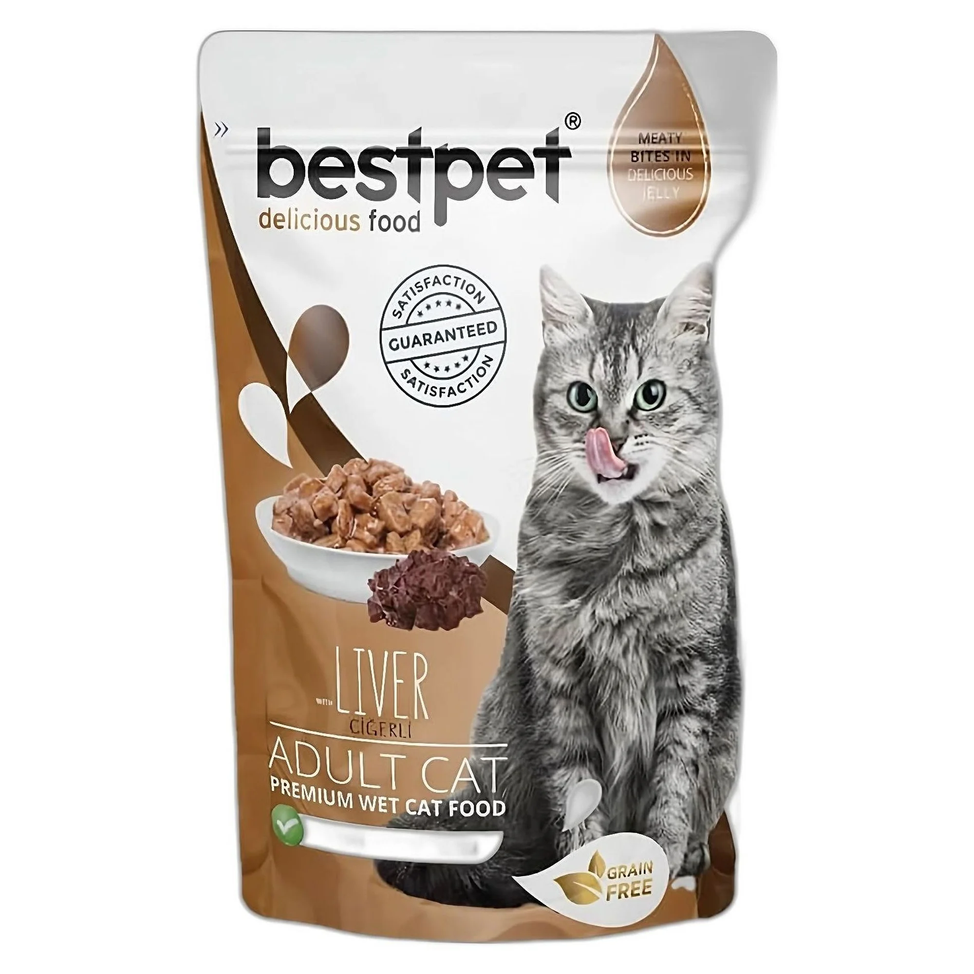 Bestpet Liver in Jelly Ciğerli Yaş Yetişkin Kedi Maması 85G