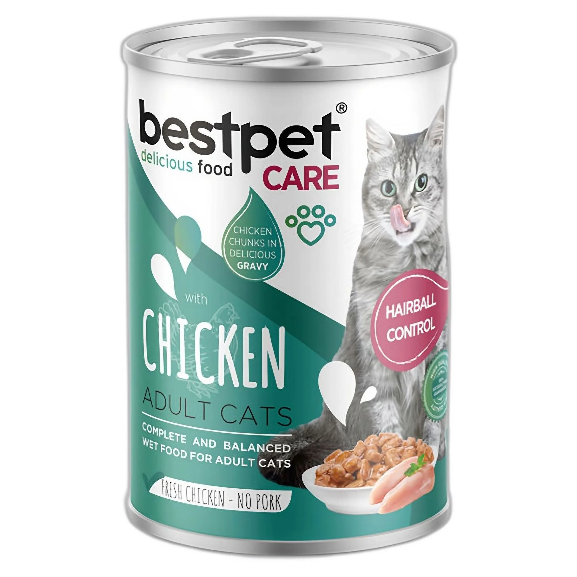 Bestpet Bestpet Gravy Tavuk Parça Etli ve Soslu Tüy Yumağı Korumalı Yetişkin Kedi Konservesi 400 G