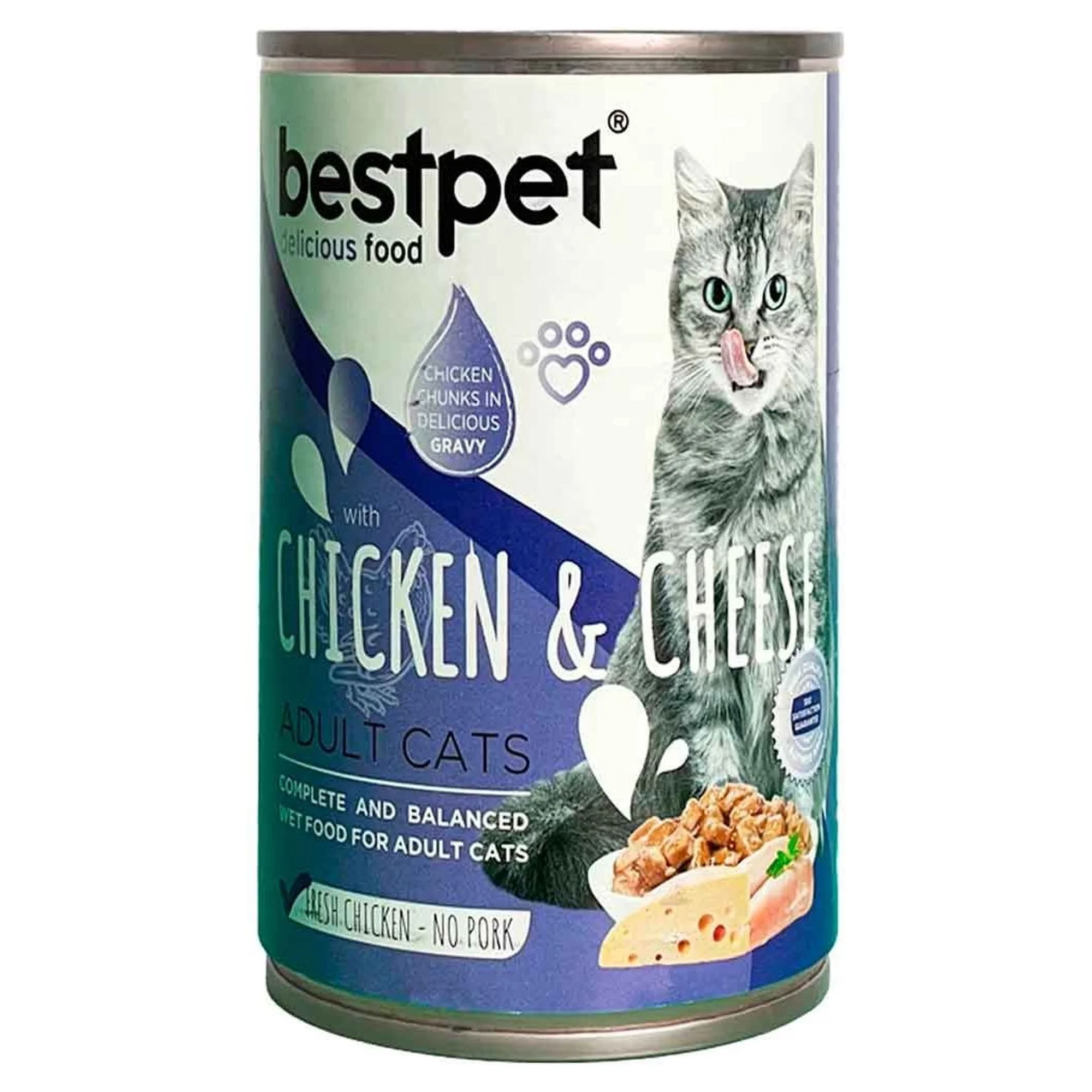 Bestpet Gravy Tavuk ve Peynirli Yetişkin Kedi Konservesi 400 G