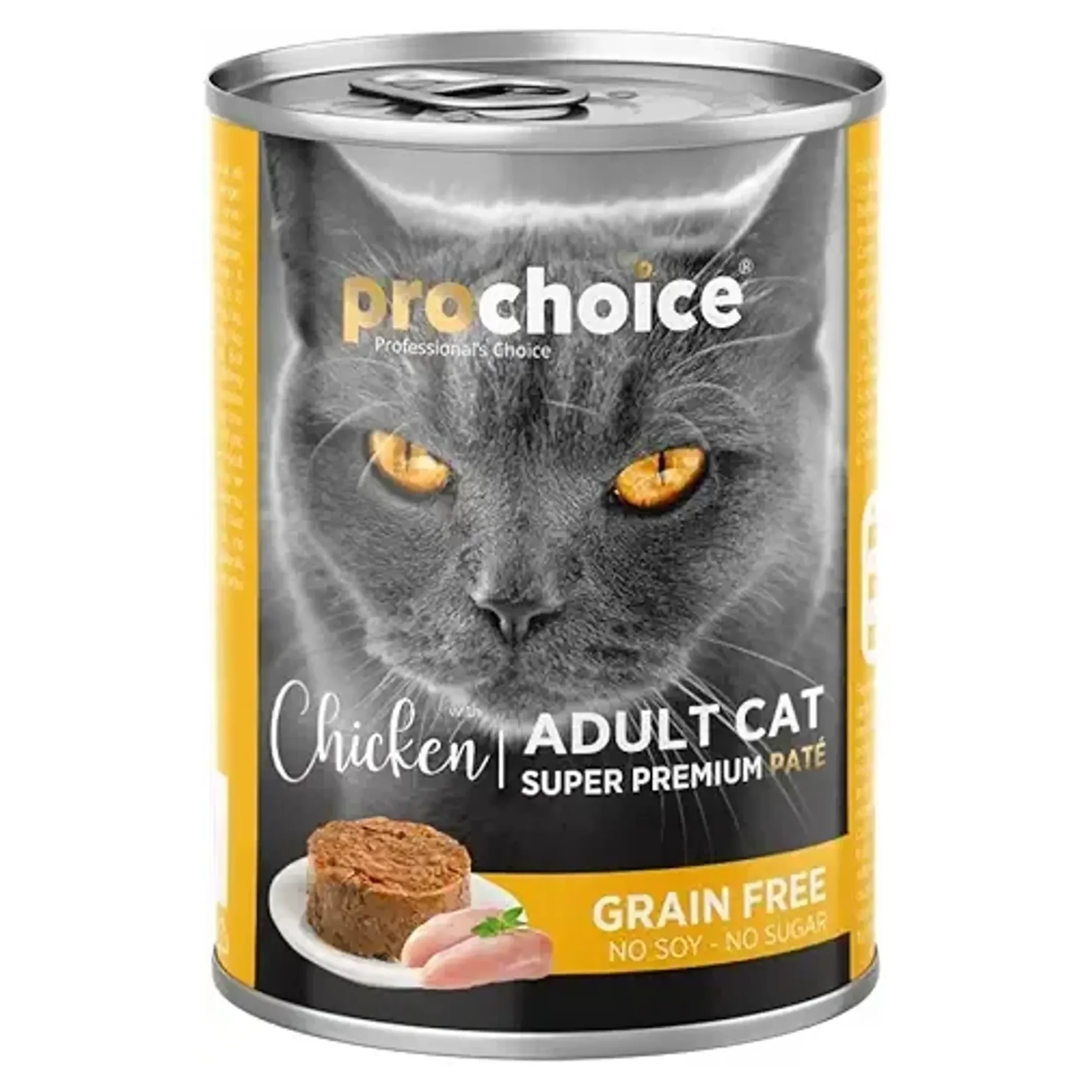 ProChoice ProChoice Tahılsız ve Şekersiz Tavuk Etli Ezme Yetişkin Kedi Konservesi 400G