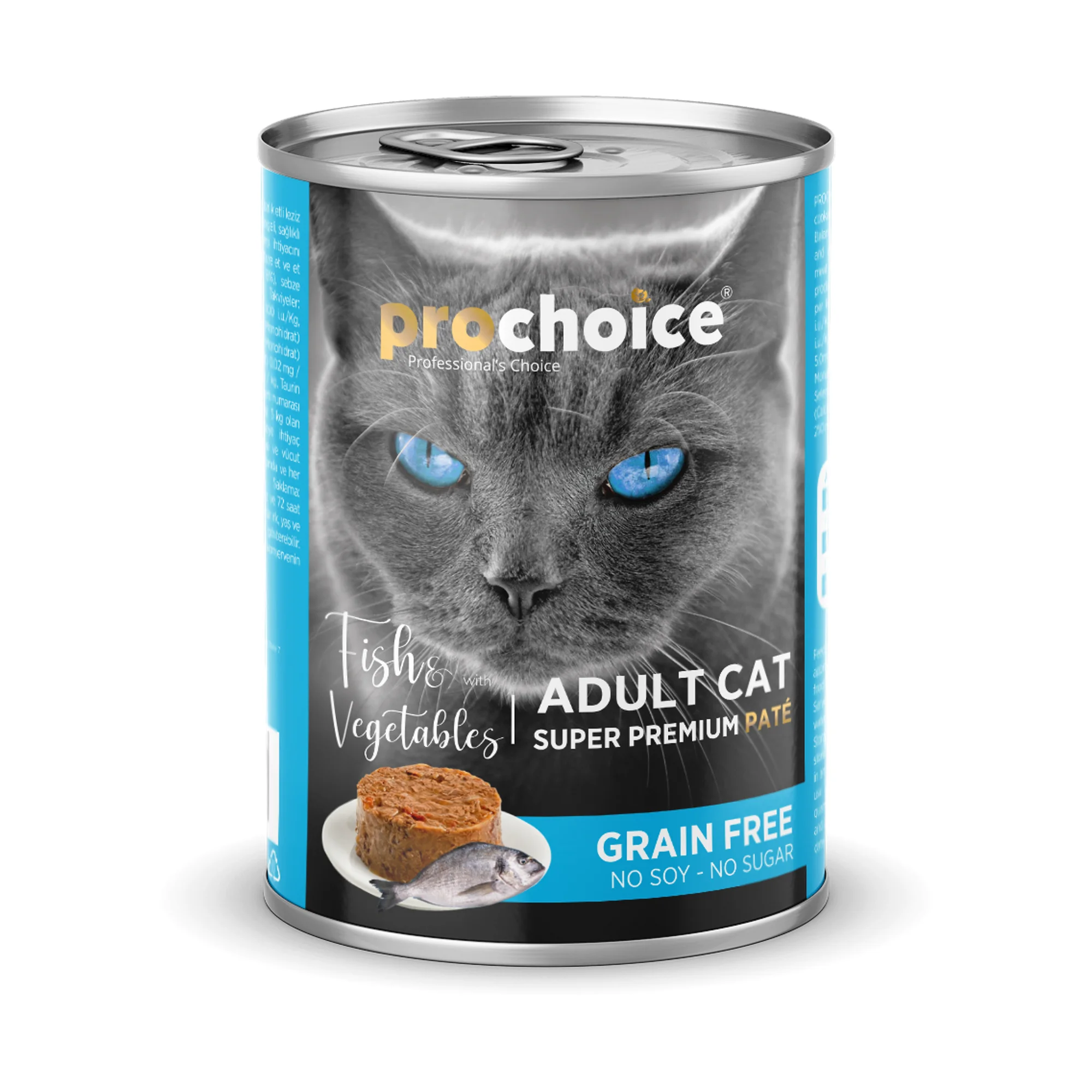 ProChoice ProChoice Balık Etli Sebzeli Şekersiz Tahılsız Ezme Yetişkin Kedi Konservesi 400G