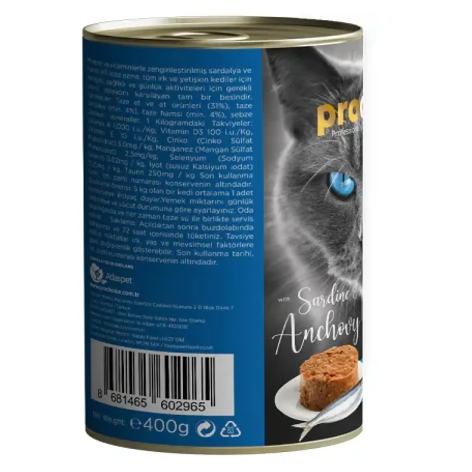 ProChoice ProChoice Tahılsız ve Şekersiz Hamsili ve Sardalyalı Ezme Yetişkin Kedi Konservesi 400G — Normal, 420 g — Görsel 3
