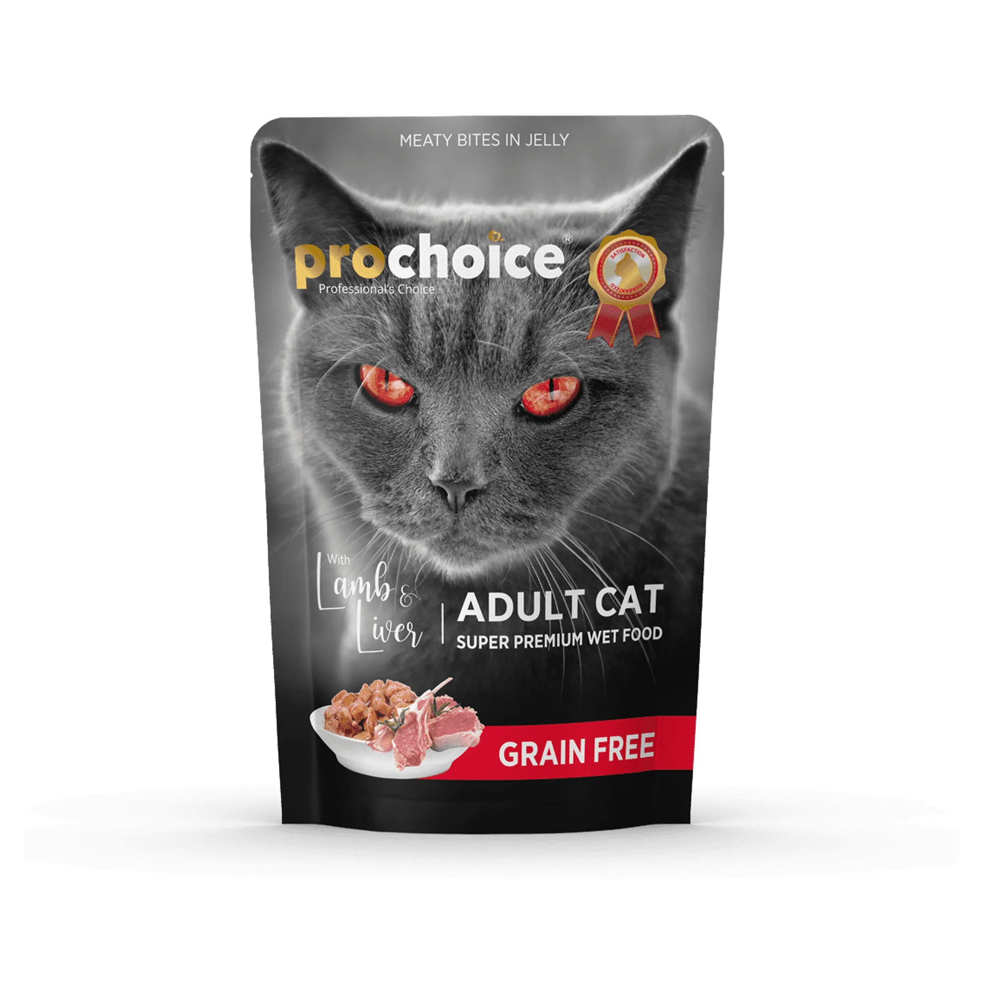 ProChoice ProChoice Jöle İçinde Kuzulu ve Ciğerli Tahılsız Yaş Yetişkin Kedi Maması 85G