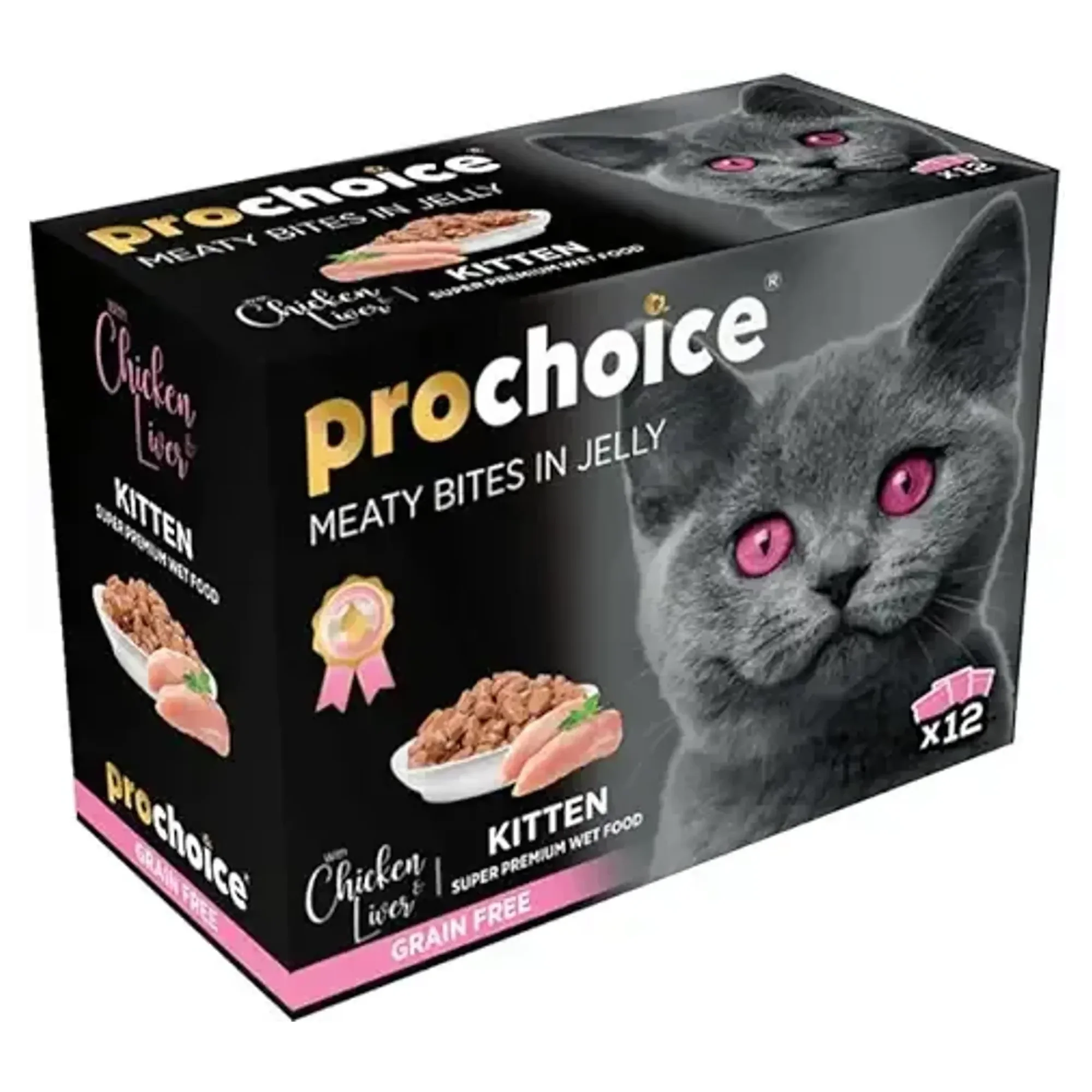 ProChoice ProChoice Jöle İçinde Tavuklu ve Kuzu Etli Yaş Yavru Kedi Maması 12x85G