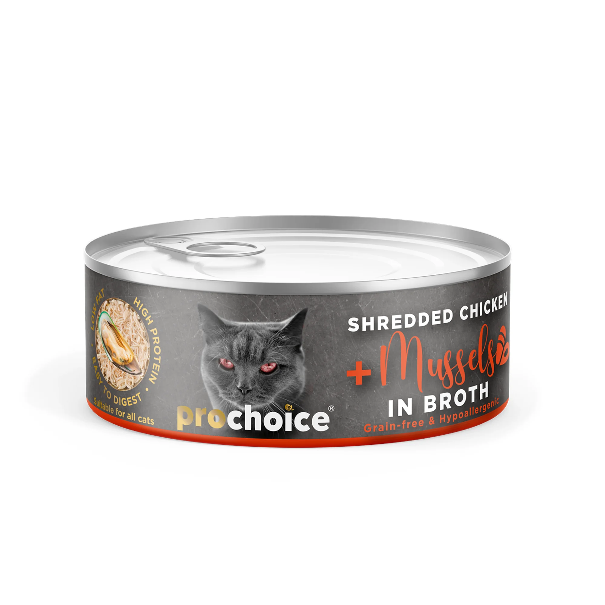 ProChoice ProChoice Deluxe Chicken&Mussels in Broth Sos İçinde Tahılsız Tavuklu ve Midyeli Yetişkin Kedi Konservesi 70G