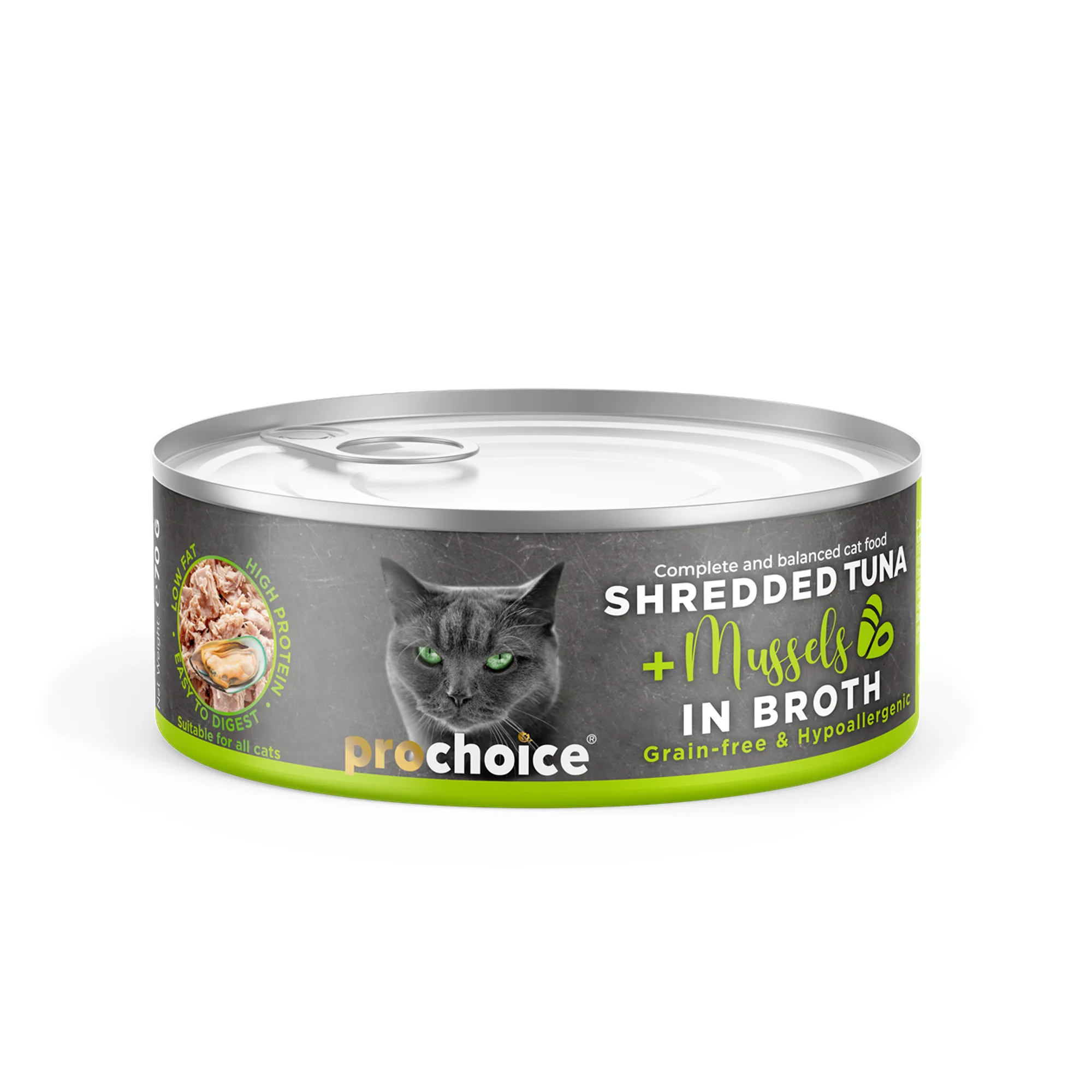ProChoice ProChoice Deluxe Tuna&Mussel in Broth Sos İçinde Ton Balıklı ve Midyeli Tahılsız Yetişkin Kedi Konservesi 70G