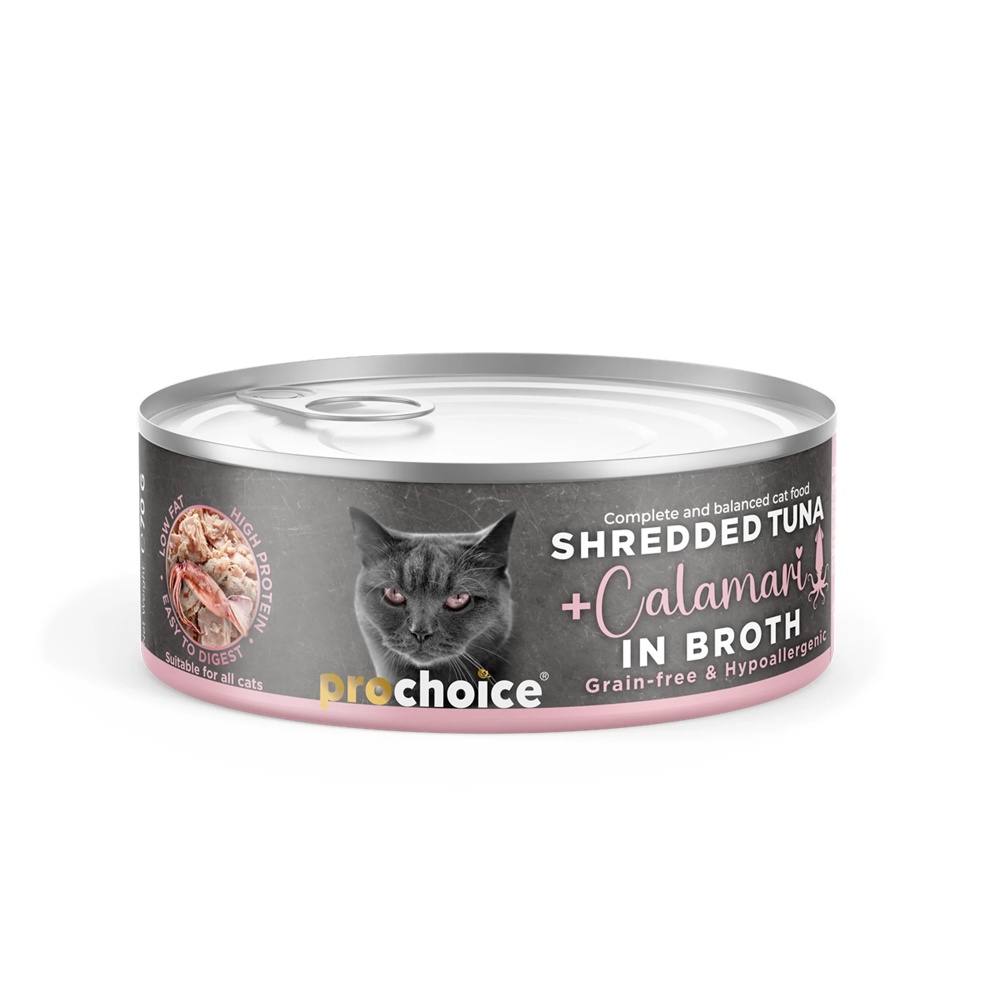ProChoice ProChoice Deluxe Tuna&Calamar in Broth Sos  İçinde Ton Balıklı ve Kalamarlı  Tahılsız Yetişkin Kedi Konservesi 70G