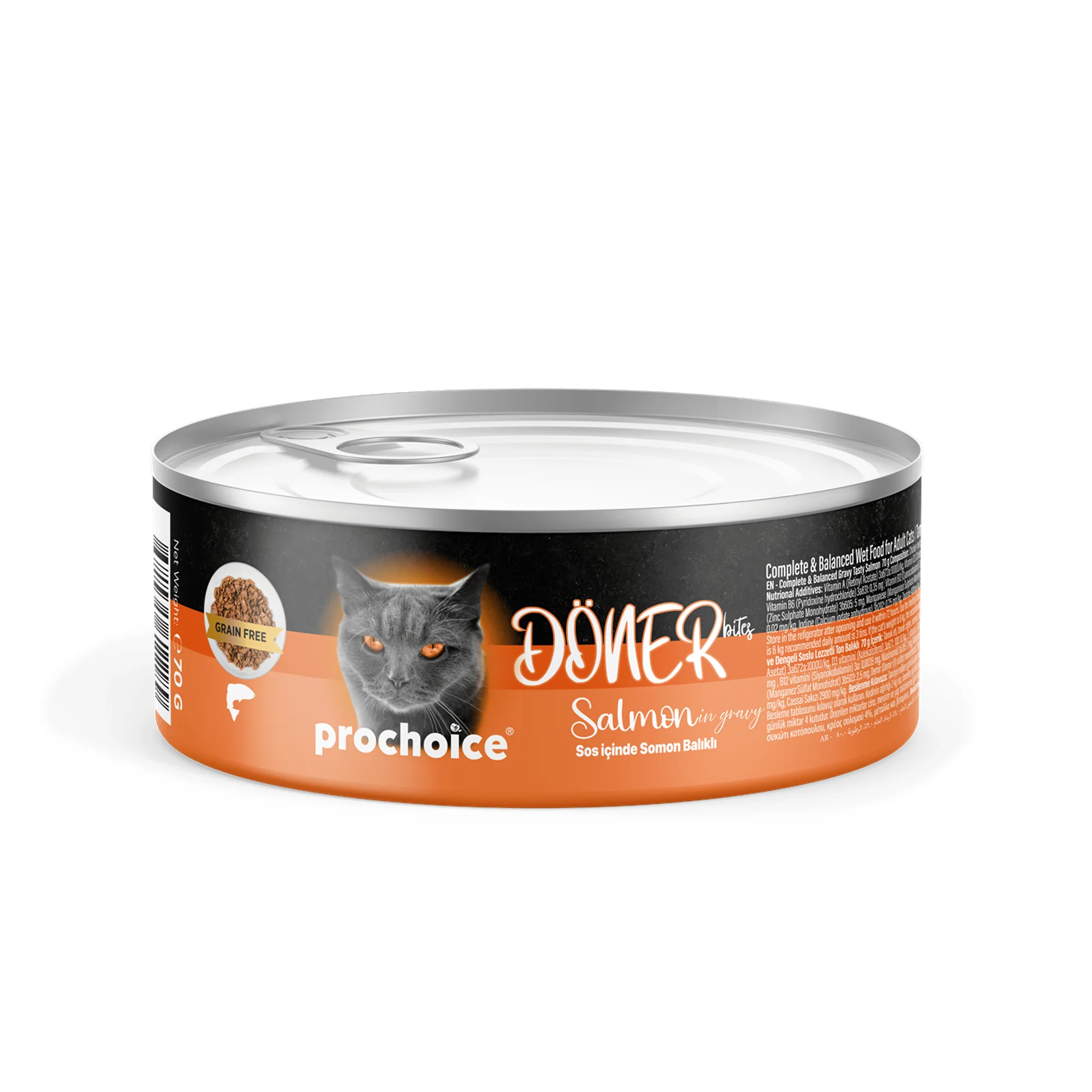 ProChoice ProChoice Doner Bites Somon Yetişkin Kedi Yaş Mama 70 GR
