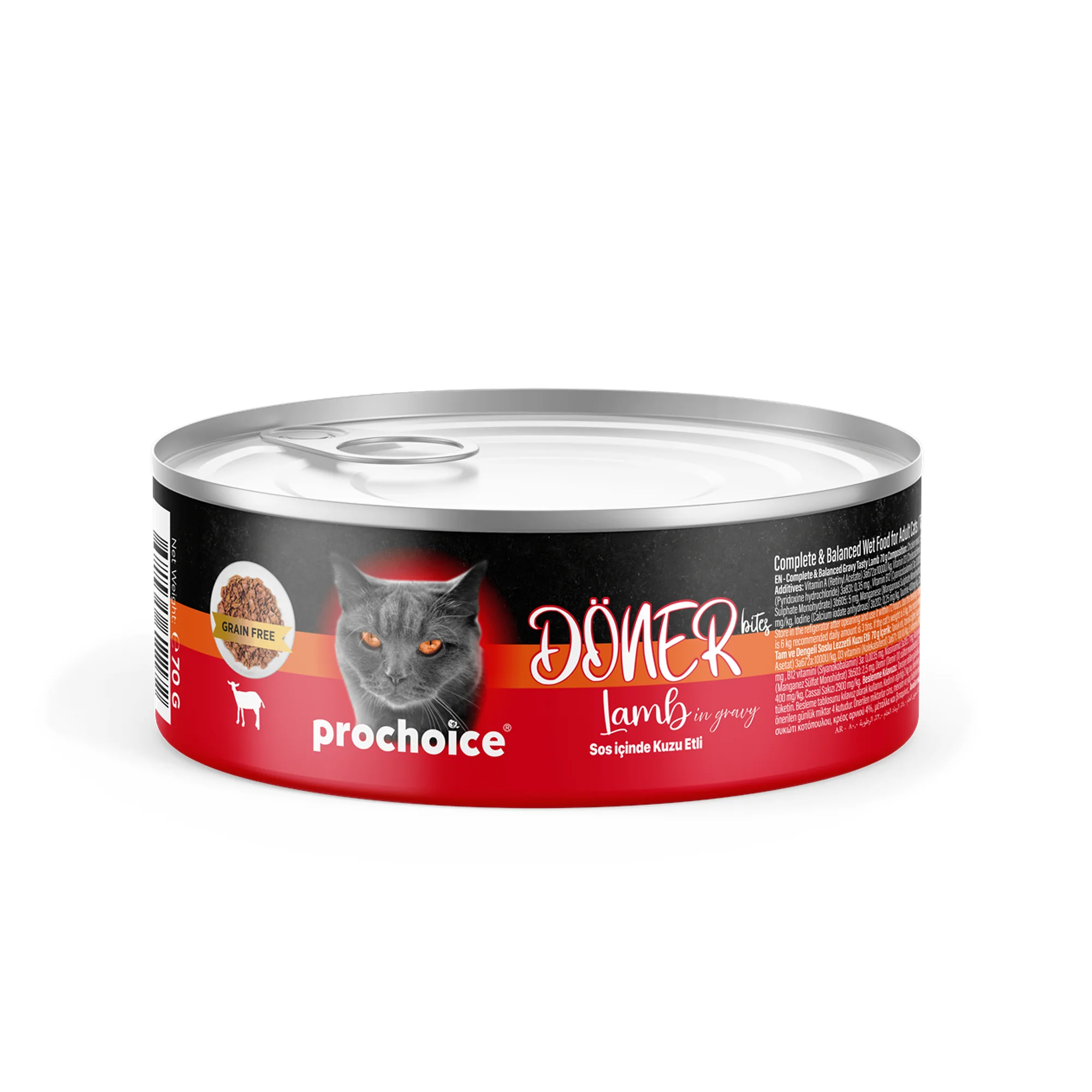 ProChoice ProChoice Doner Bites Kuzu Yetişkin Kedi Yaş Mama 70 G