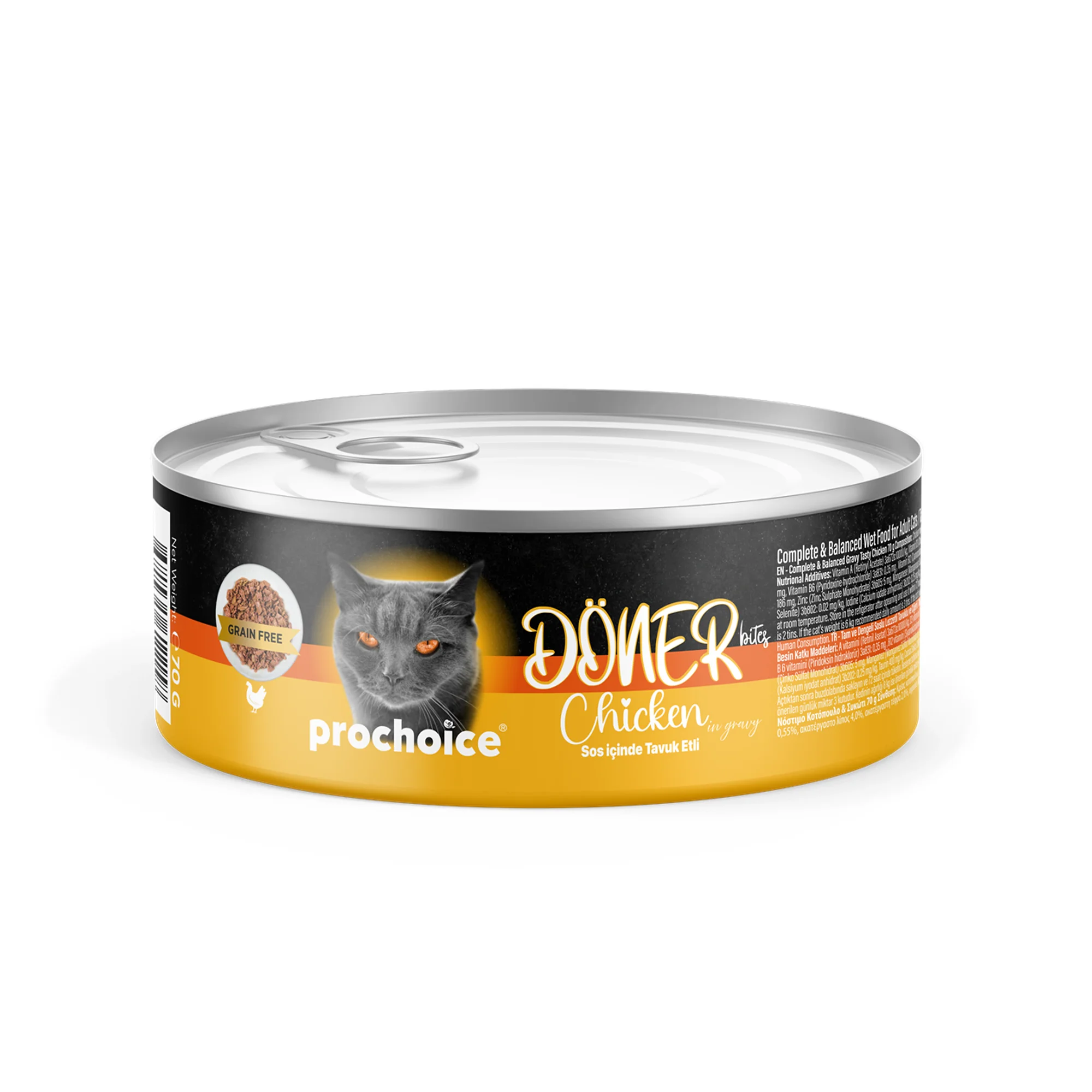ProChoice ProChoice Doner Bites Tavuklu Yetişkin Kedi Yaş Mama 70 G