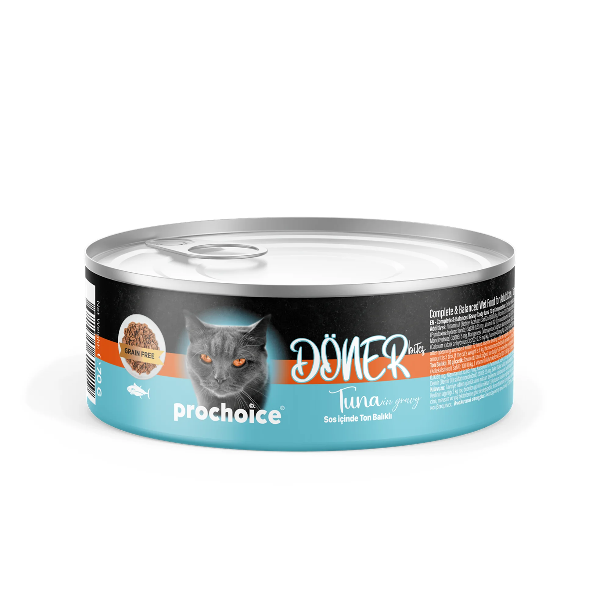 ProChoice ProChoice Doner Bites Ton Balığı Yetişkin Kedi Yaş Mama 70 G