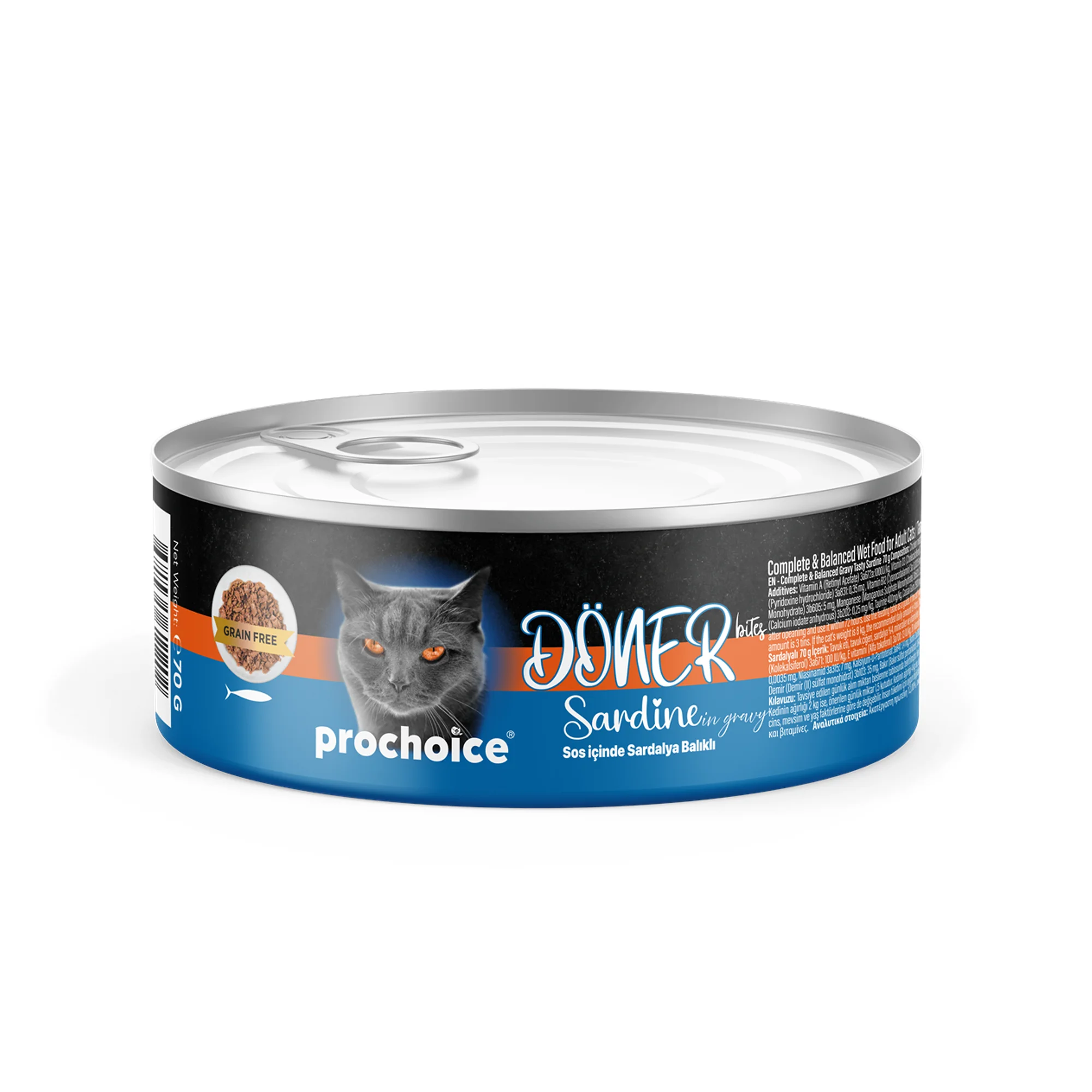 ProChoice ProChoice Doner Bites Sardalya Yetişkin Kedi Yaş Mama 70 G