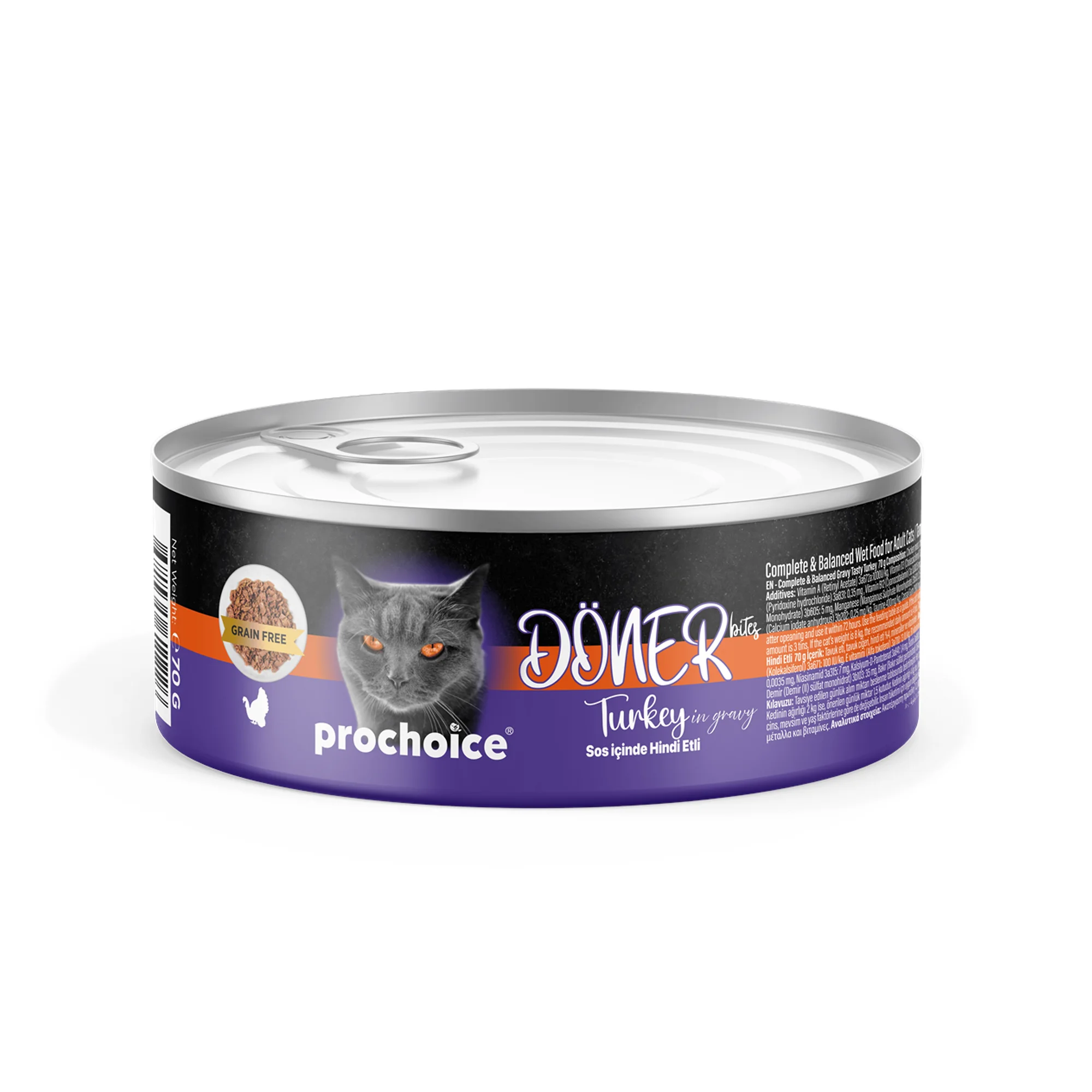 ProChoice ProChoice Doner Bites Hindili Yetişkin Kedi Yaş Maması 70 G