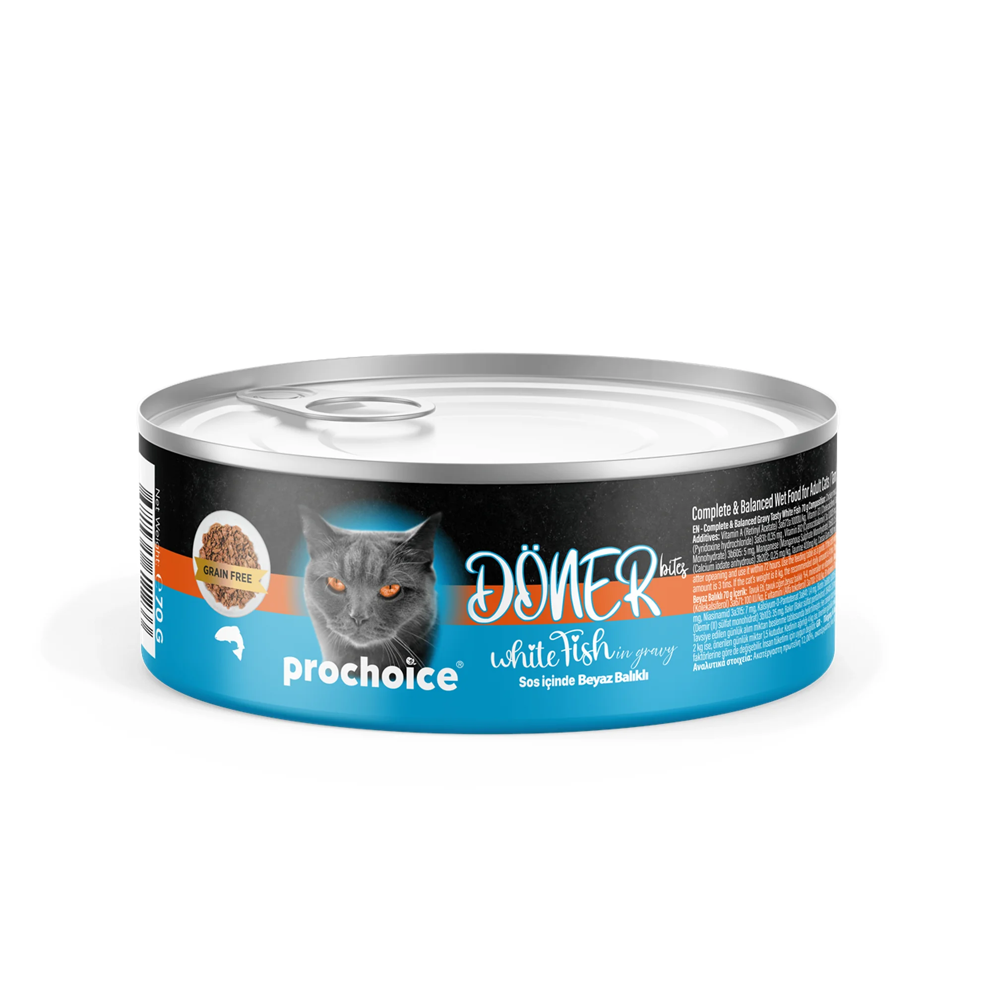 ProChoice ProChoice Doner Bites Whitefish Gravy Yetişkin Kedi Yaş Mama 70 G