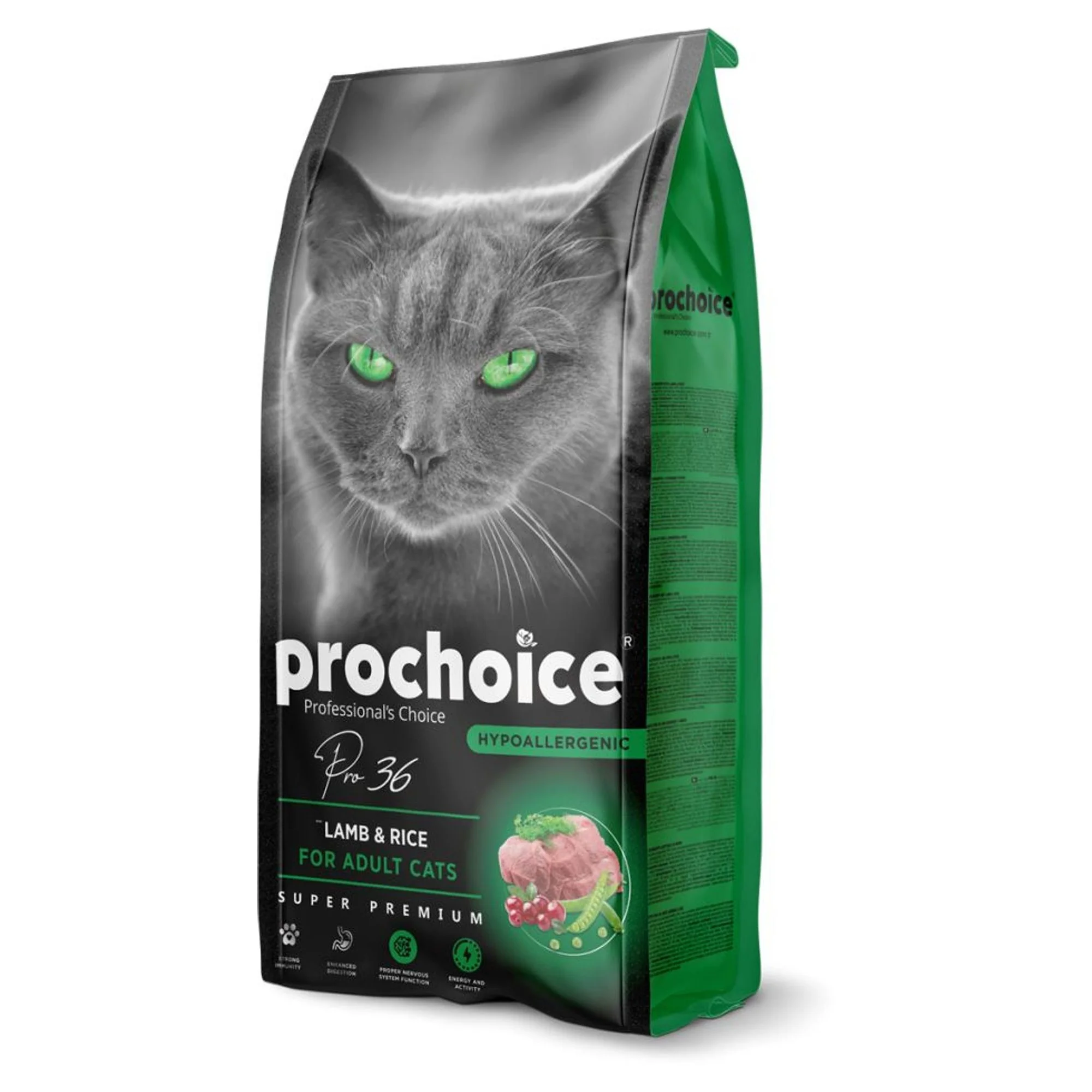 ProChoice ProChoice Pro36 Hipoalerjenik Düşük Tahıllı Pirinçli ve Kuzu Etli Yetişkin Kedi Maması 15 KG