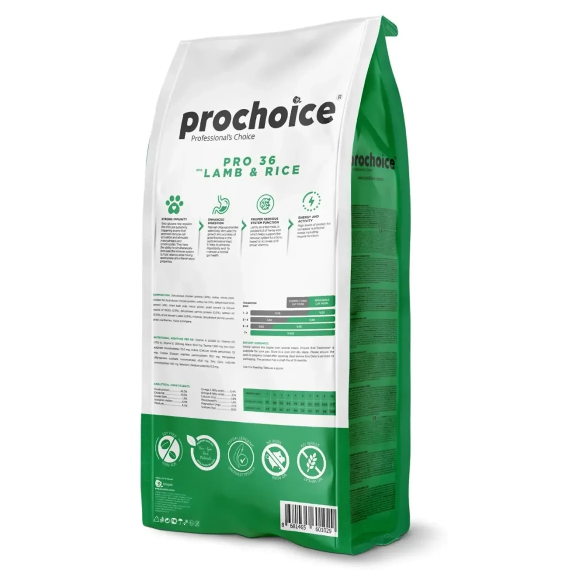 ProChoice ProChoice Pro36 Hipoalerjenik Düşük Tahıllı Pirinçli ve Kuzu Etli Yetişkin Kedi Maması 15 KG — Normal, 15 kg — Görsel 2