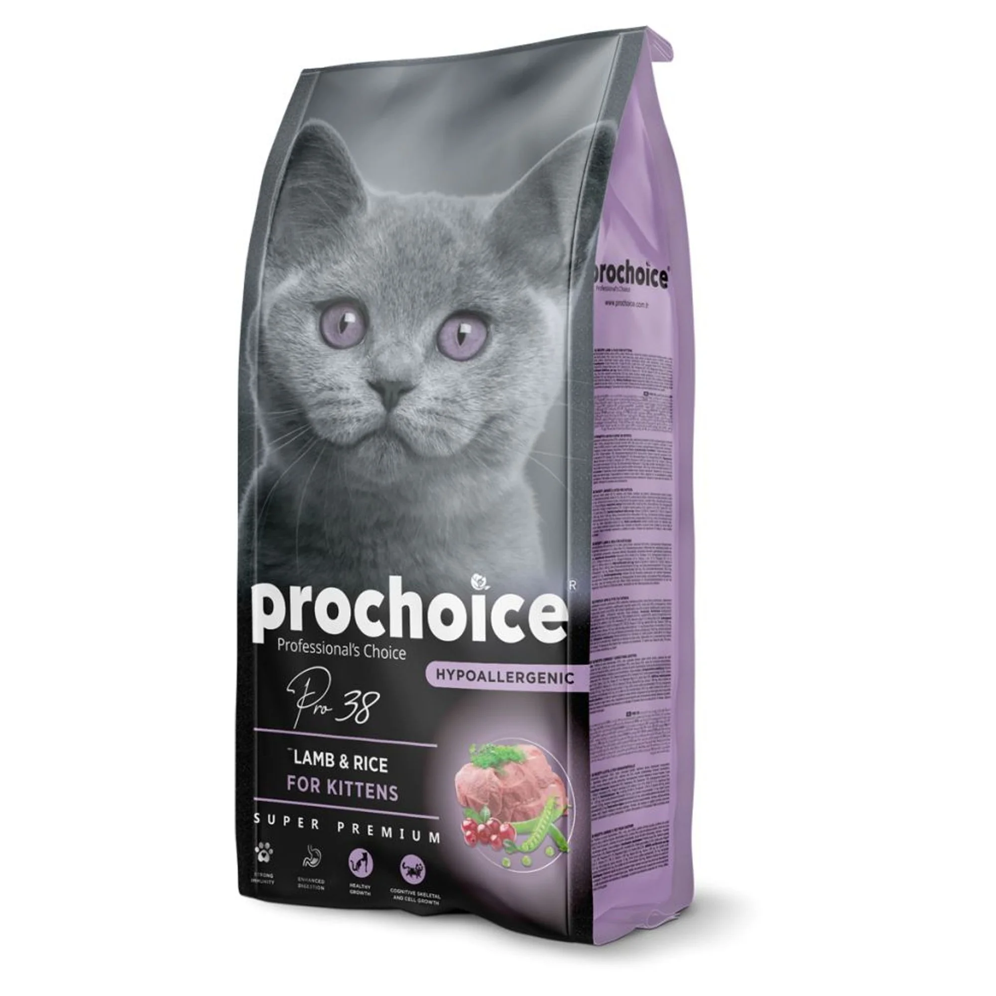 ProChoice ProChoice Pro38 Hipoalerjenik Düşük Tahıllı Pirinçli ve Kuzu Etli Yavru Kedi Maması 15KG