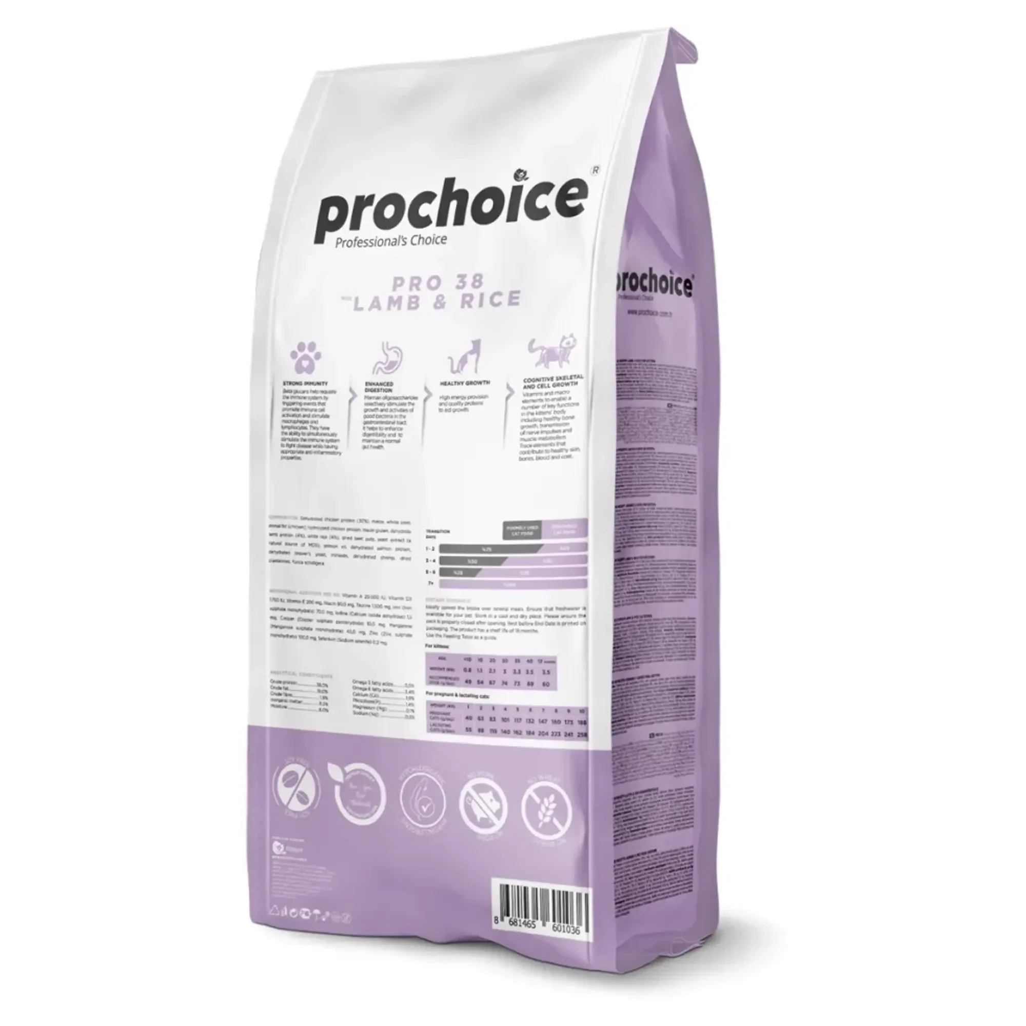 ProChoice ProChoice Pro38 Hipoalerjenik Düşük Tahıllı Pirinçli ve Kuzu Etli Yavru Kedi Maması 15KG — Normal — Görsel 2