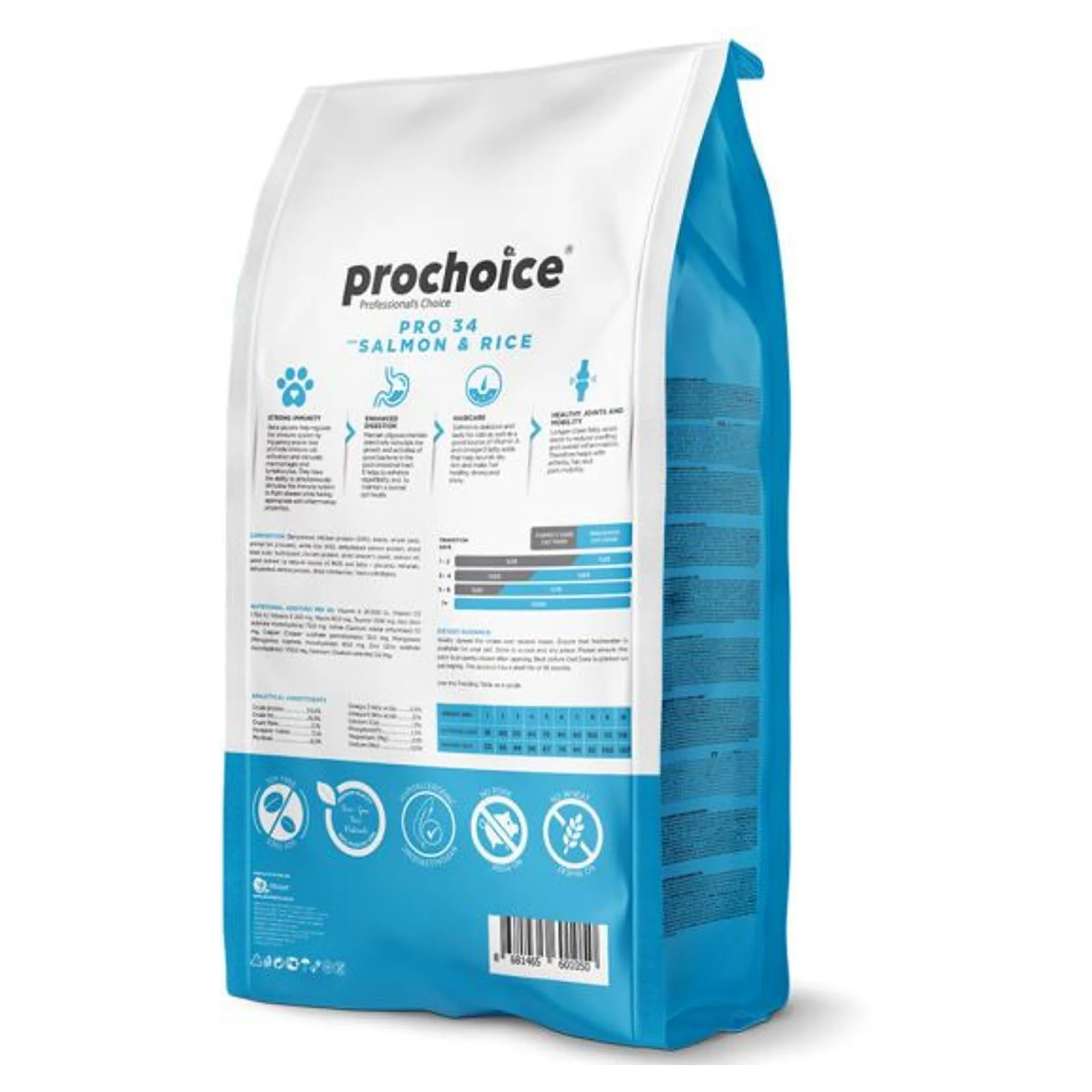 ProChoice ProChoice Pro34 Hipoalerjenik  Düşük Tahıllı Somonlu ve Pirinçli Yetişkin Kedi Maması 15 KG — Normal, 15 kg — Görsel 2