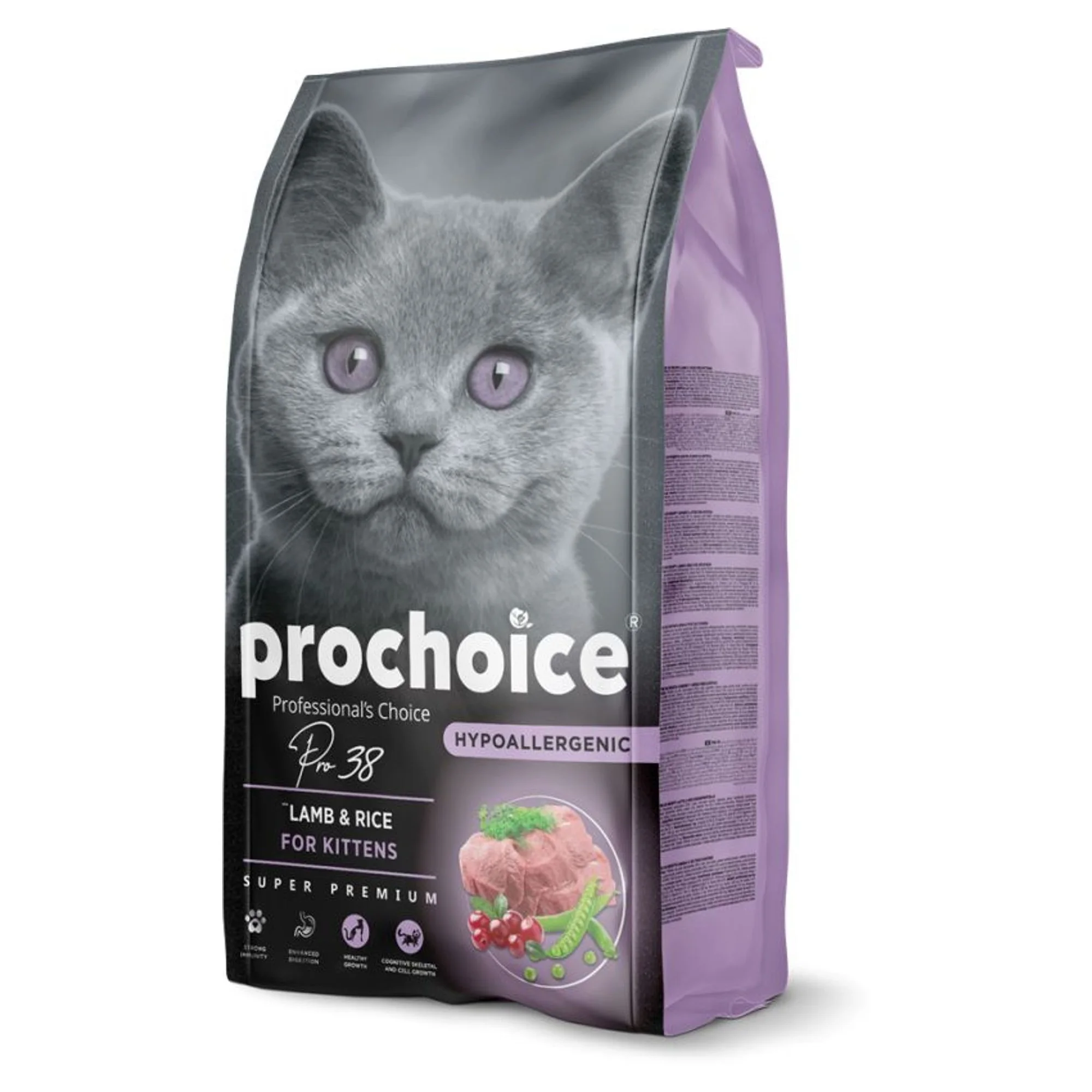 ProChoice ProChoice Pro38 Hipoalerjenik Düşük Tahıllı Pirinçli ve Kuzu Etli Yavru Kedi Maması 2 KG