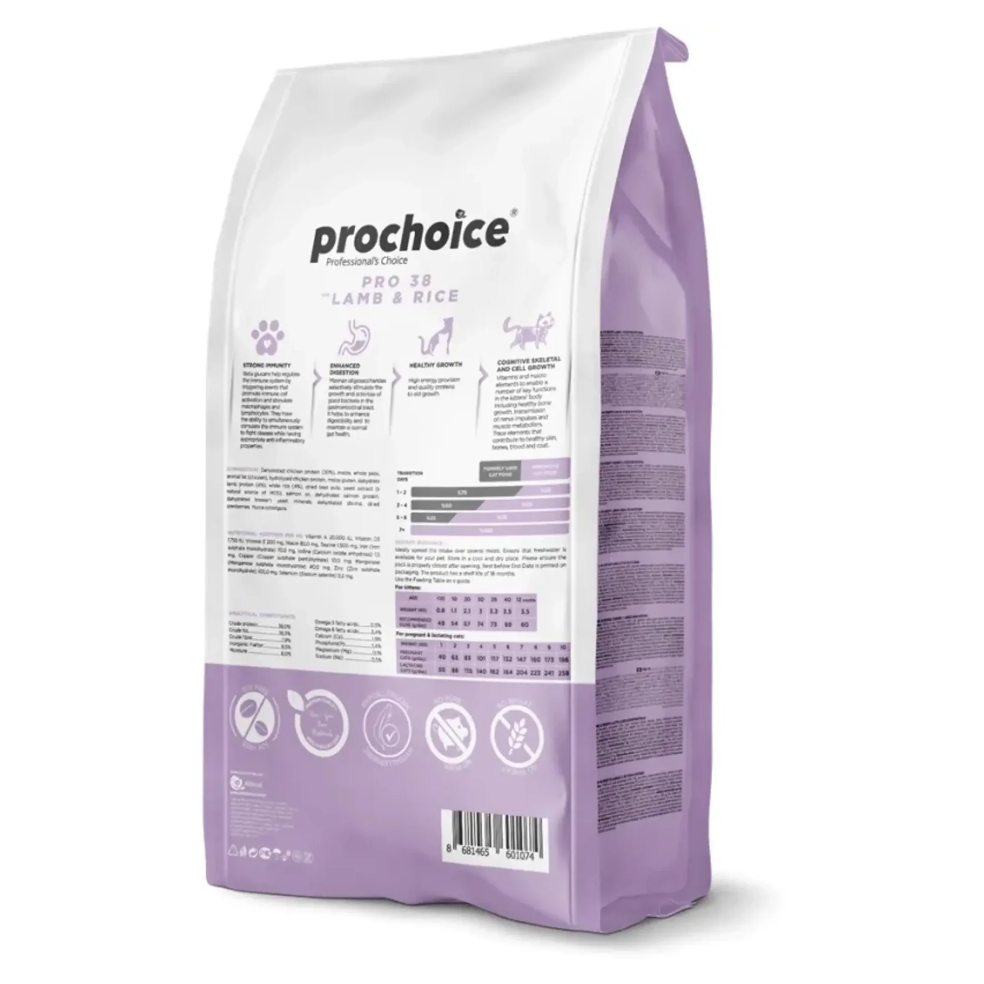 ProChoice ProChoice Pro38 Hipoalerjenik Düşük Tahıllı Pirinçli ve Kuzu Etli Yavru Kedi Maması 2 KG — Normal, 2 kg — Görsel 2