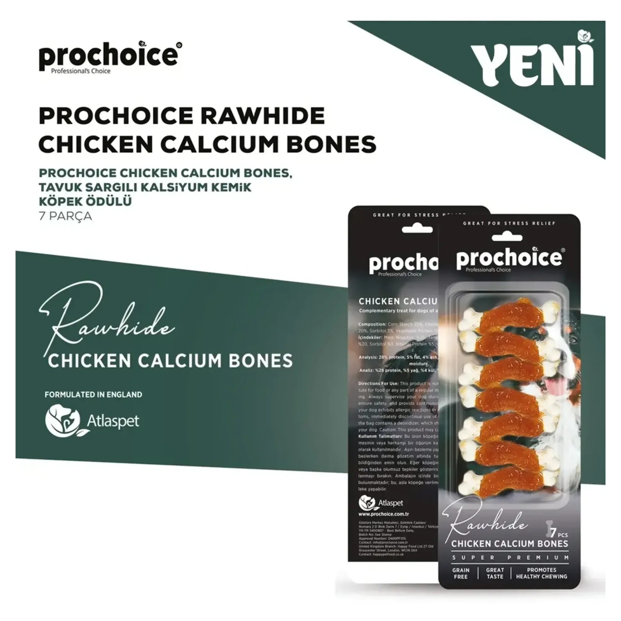 ProChoice ProChoice Rawhide Tavuk ve Kalsiyum Köpek Ödül Kemiği — Parçalanabilir, 200 g — Görsel 2