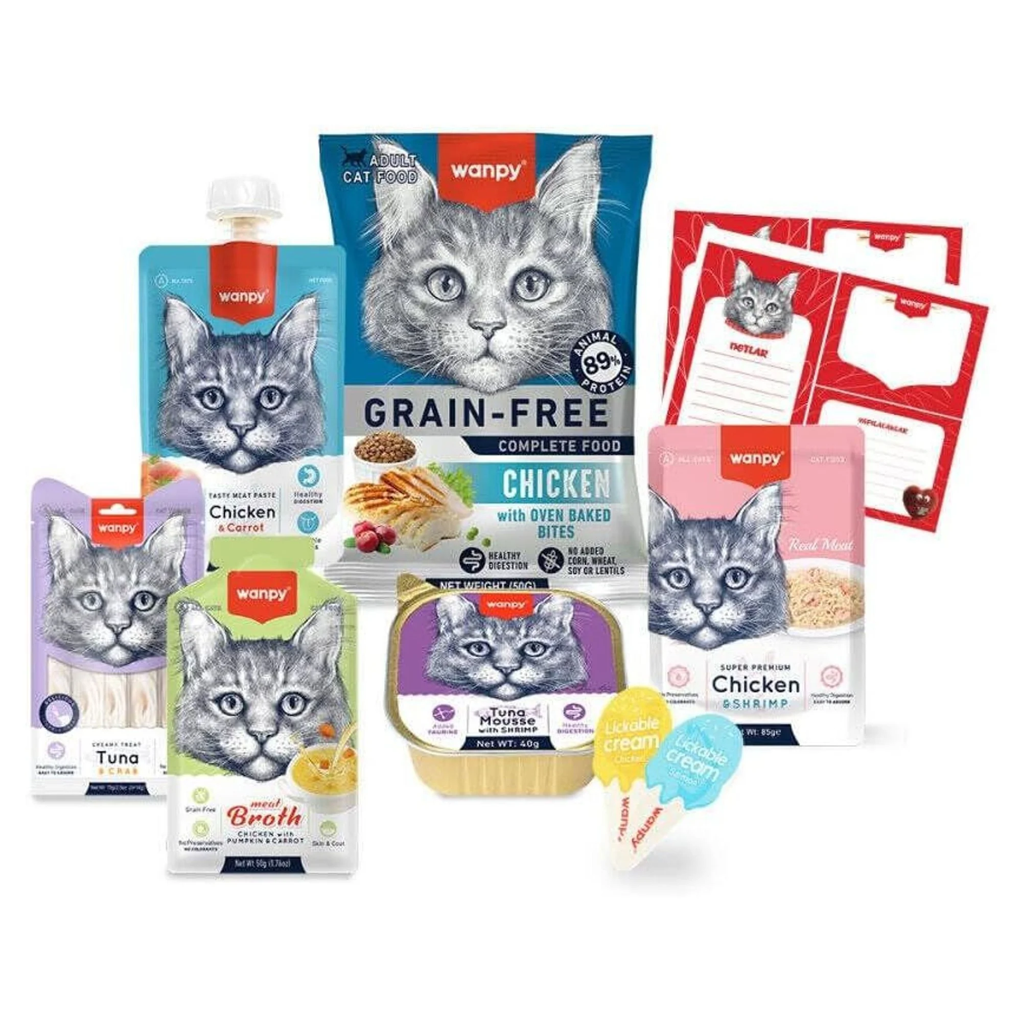 Wanpy Kalp Temalı Krema Kedi Ödül Maması — 830 g — Görsel 2