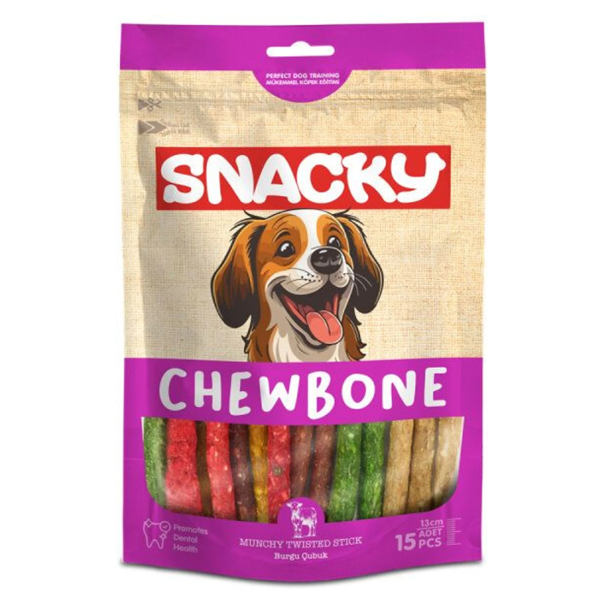 Snacky Snacky Munchy Köpek Burgu Çubuk 15x13CM 105G