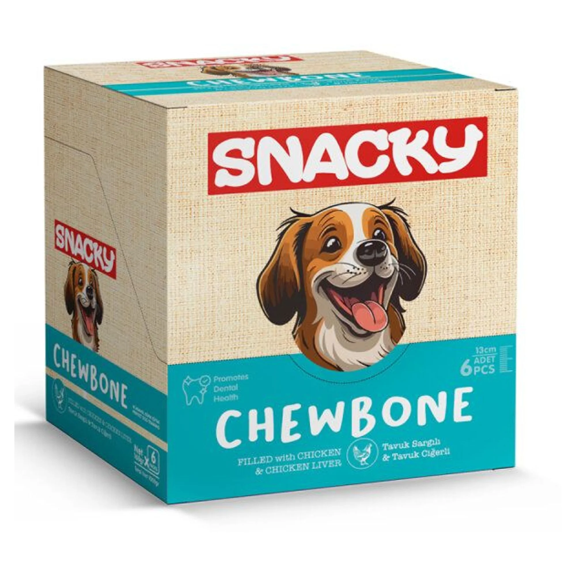 Snacky Snacky Tavuk&Ciger Sargılı Köpek Ödülü 6x13CM 168G — Çubuk — Görsel 2