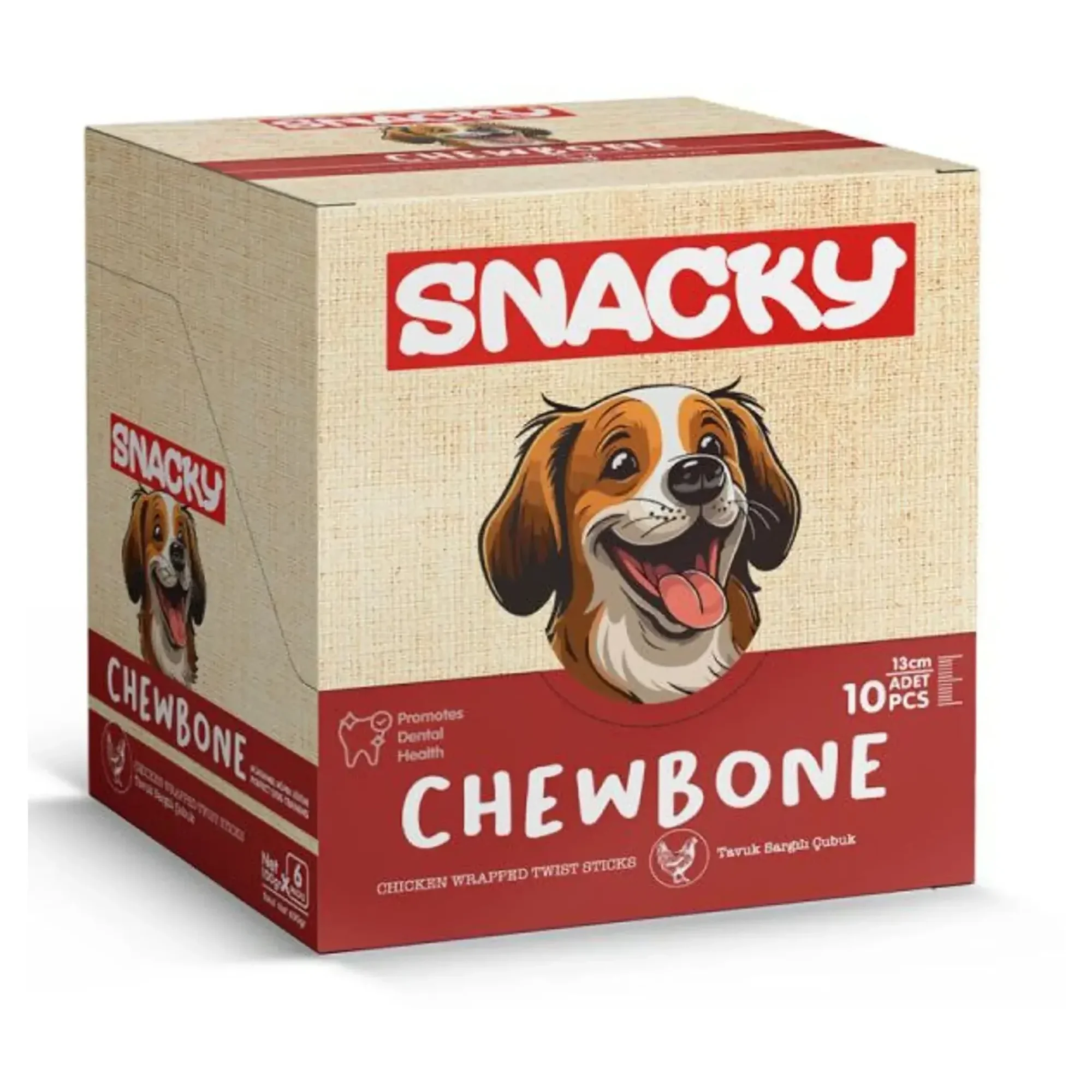 Snacky T. Tavuk Sargılı Çubuk Köpek Ödül 10x13CM 100G
