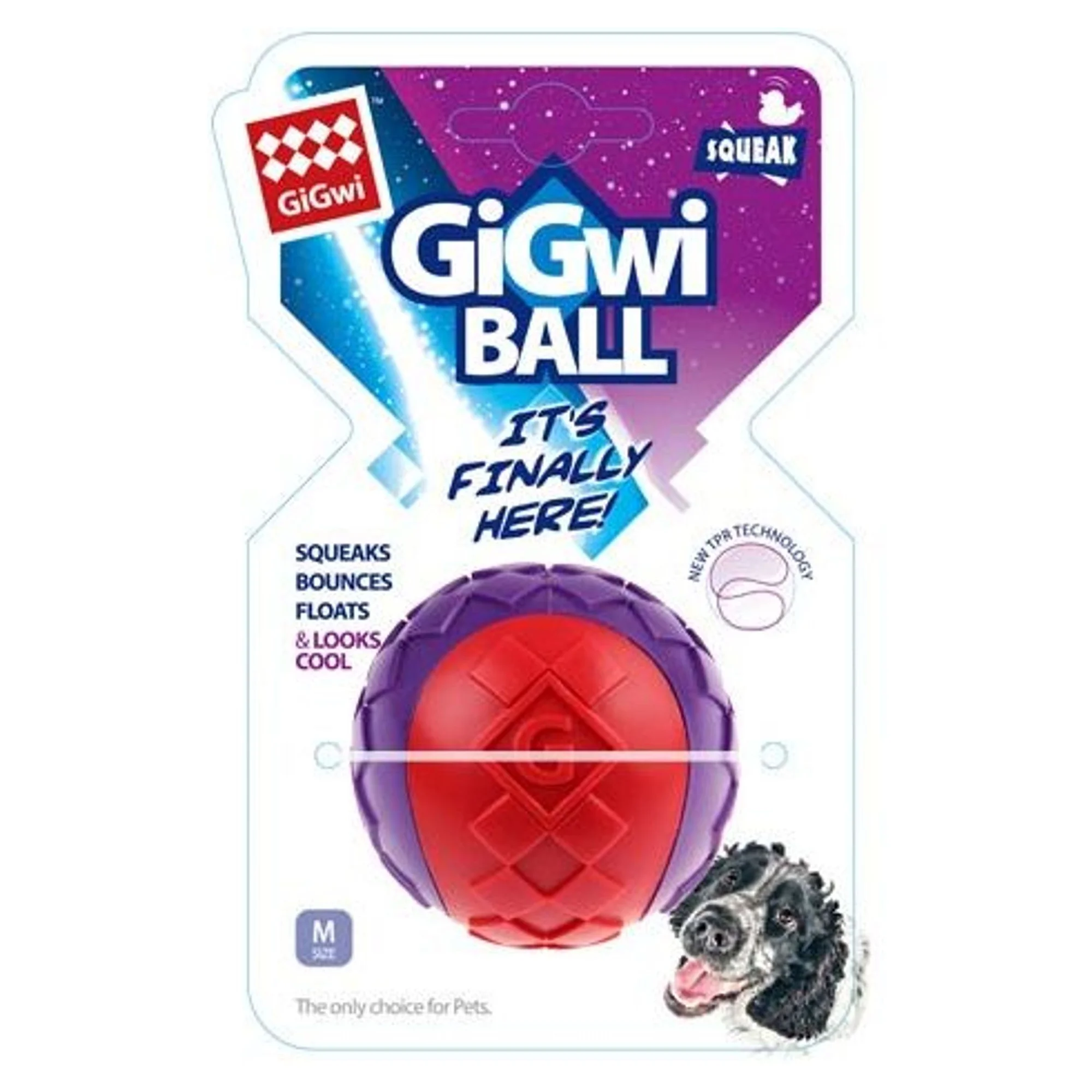 Gigwi Gigwi Ball Kırmızı Mor Sert Köpek Oyuncağı 6 CM