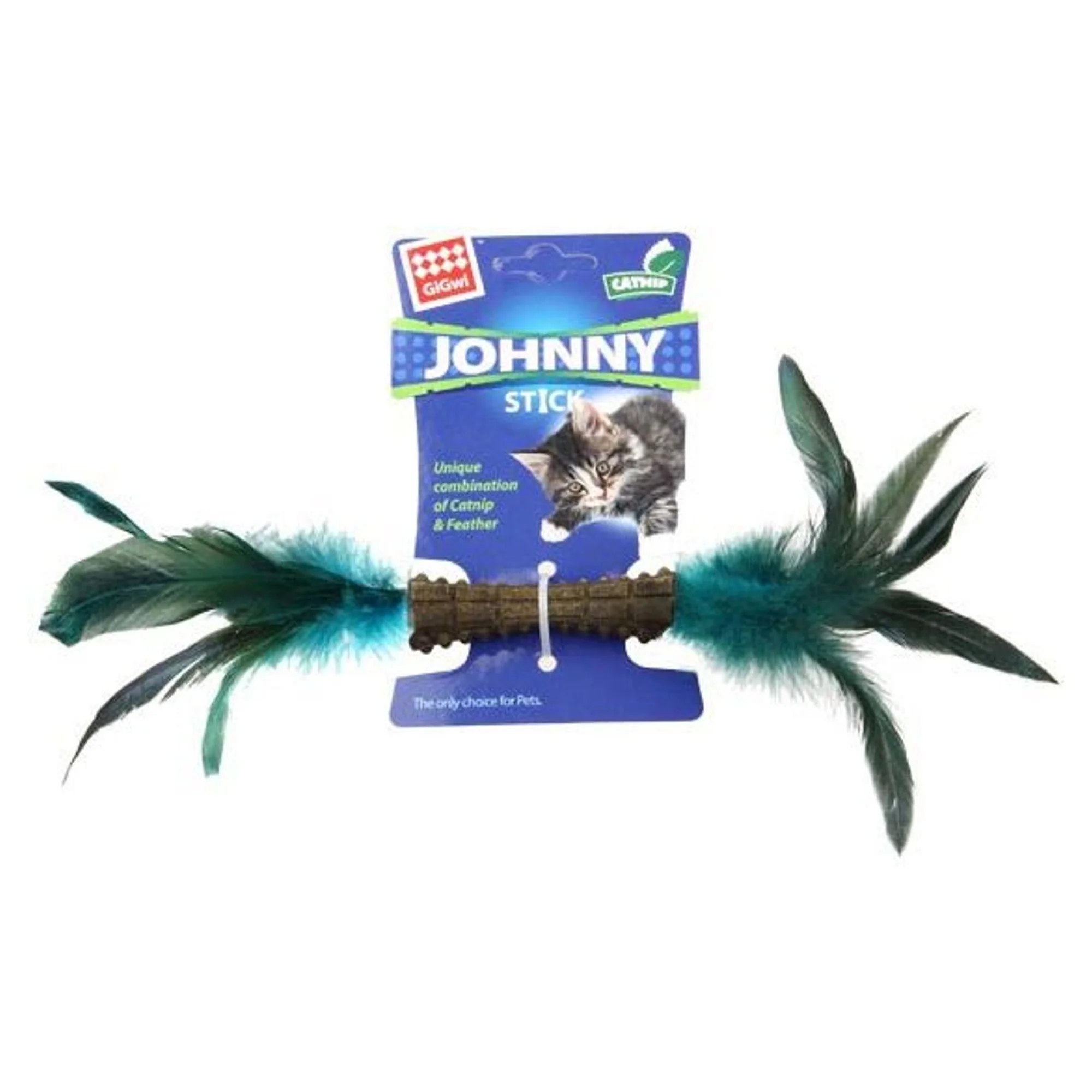 Gigwi Gigwi Johnny Stick Catnipli Doğal Yeşil Çift Tüylü Kedi Naneli Oyuncak