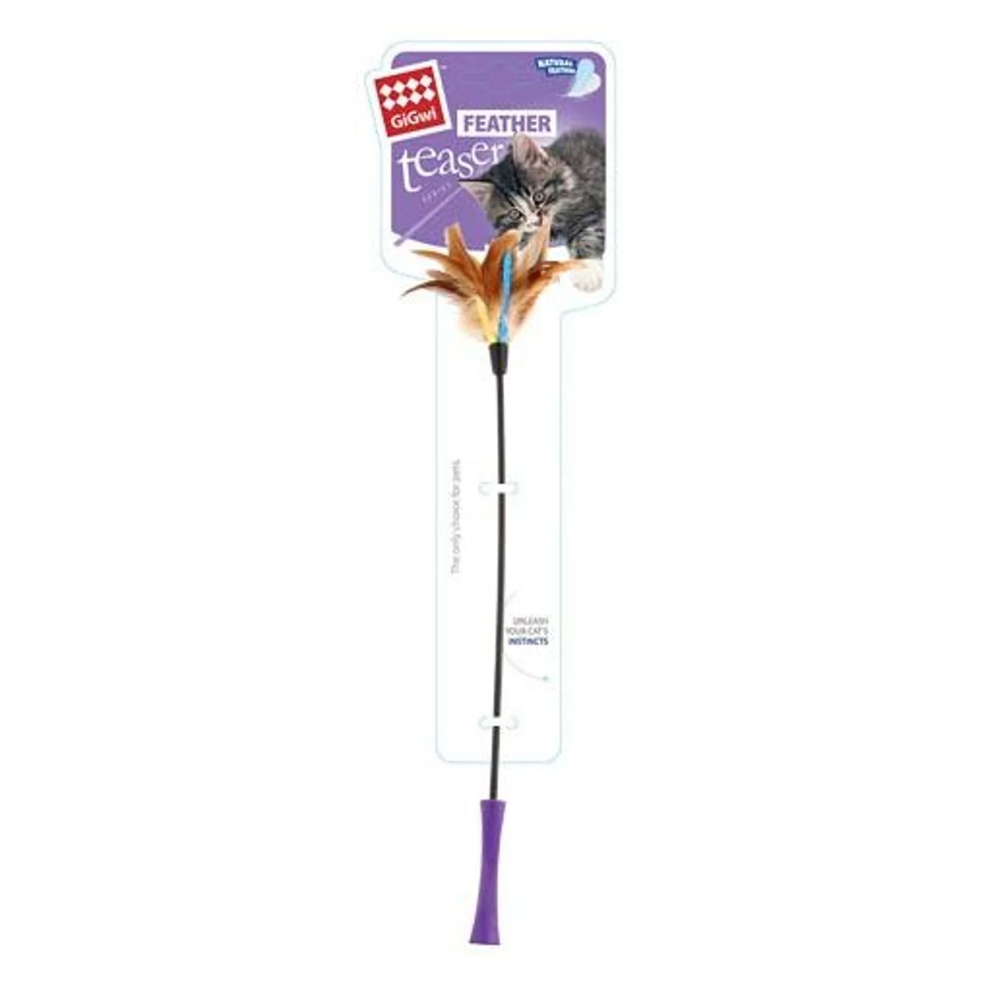 Gigwi Gigwi Feather Teaser Doğal Tüylü Kedi Oltası 60 CM