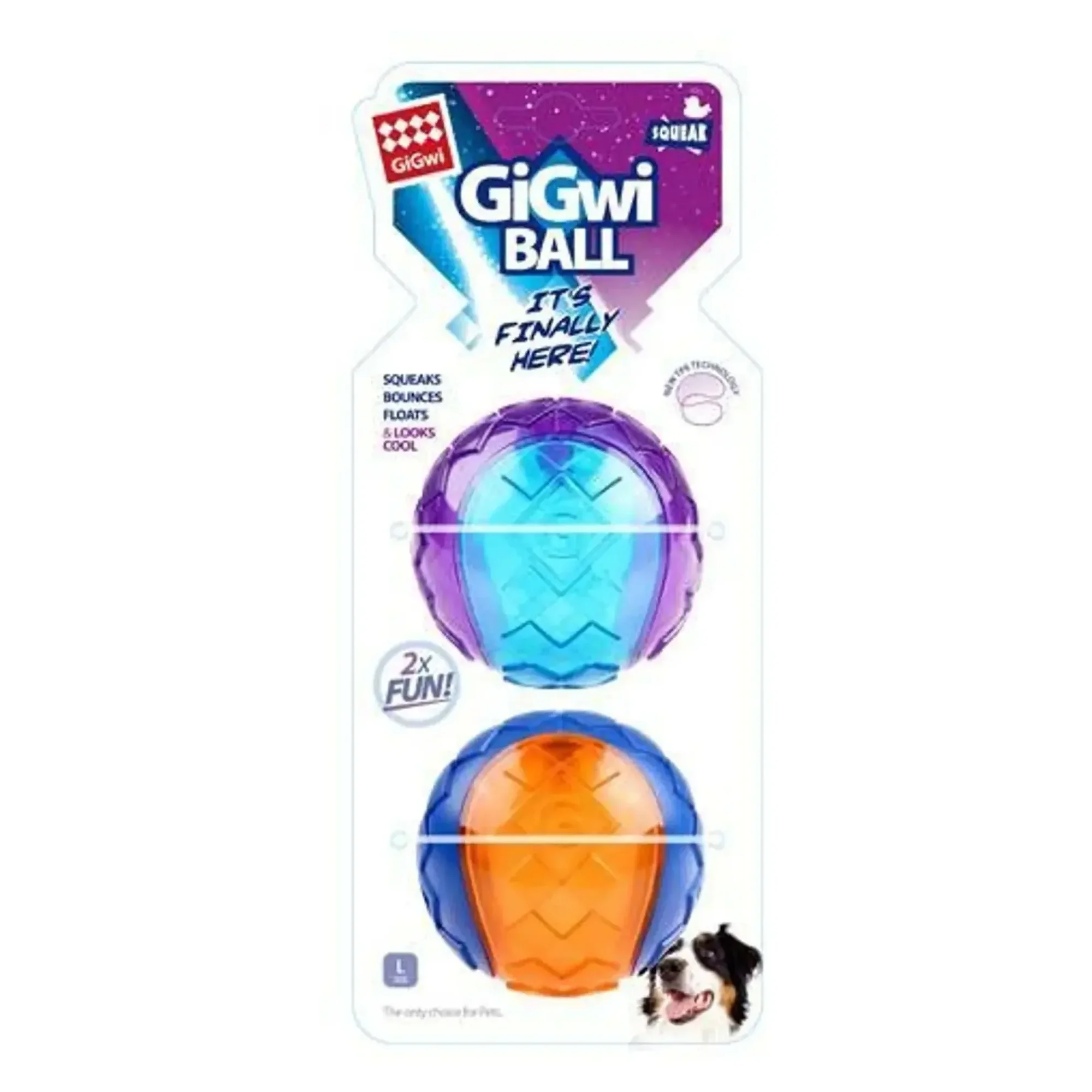 Gigwi Ball Sesli Sert Orta Boy Köpek Oyuncağı 2'li