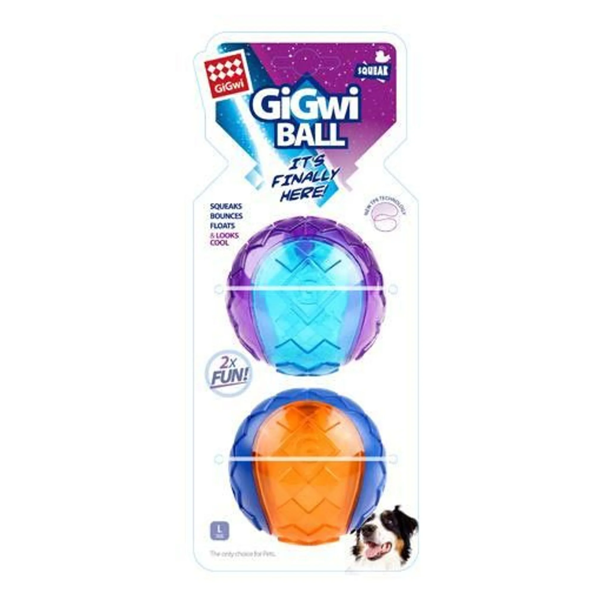 Gigwi Gigwi Ball Sesli Sert Orta Boy Köpek Oyuncağı 2'li