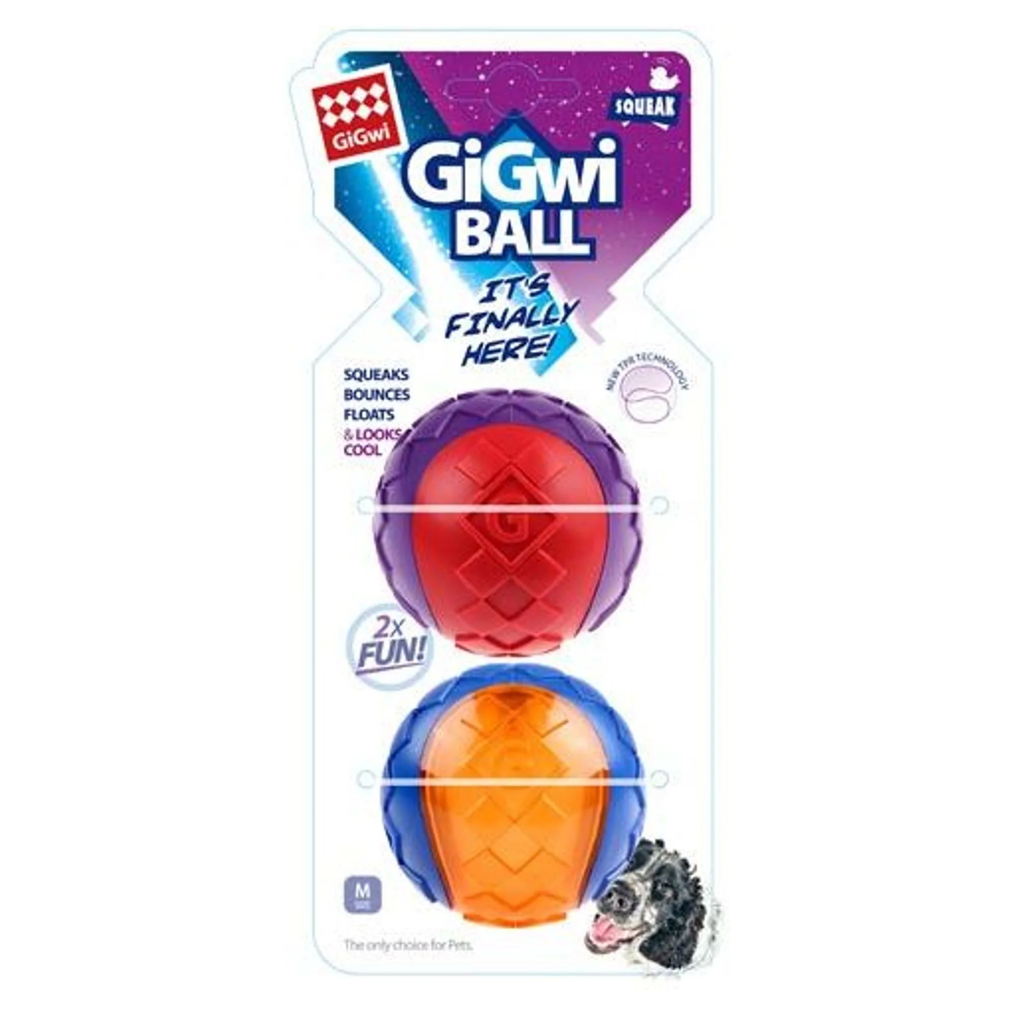 Gigwi Gigwi Ball Sesli Sert Orta Boy Köpek Oyuncağı 2'li — Toplar — Görsel 2