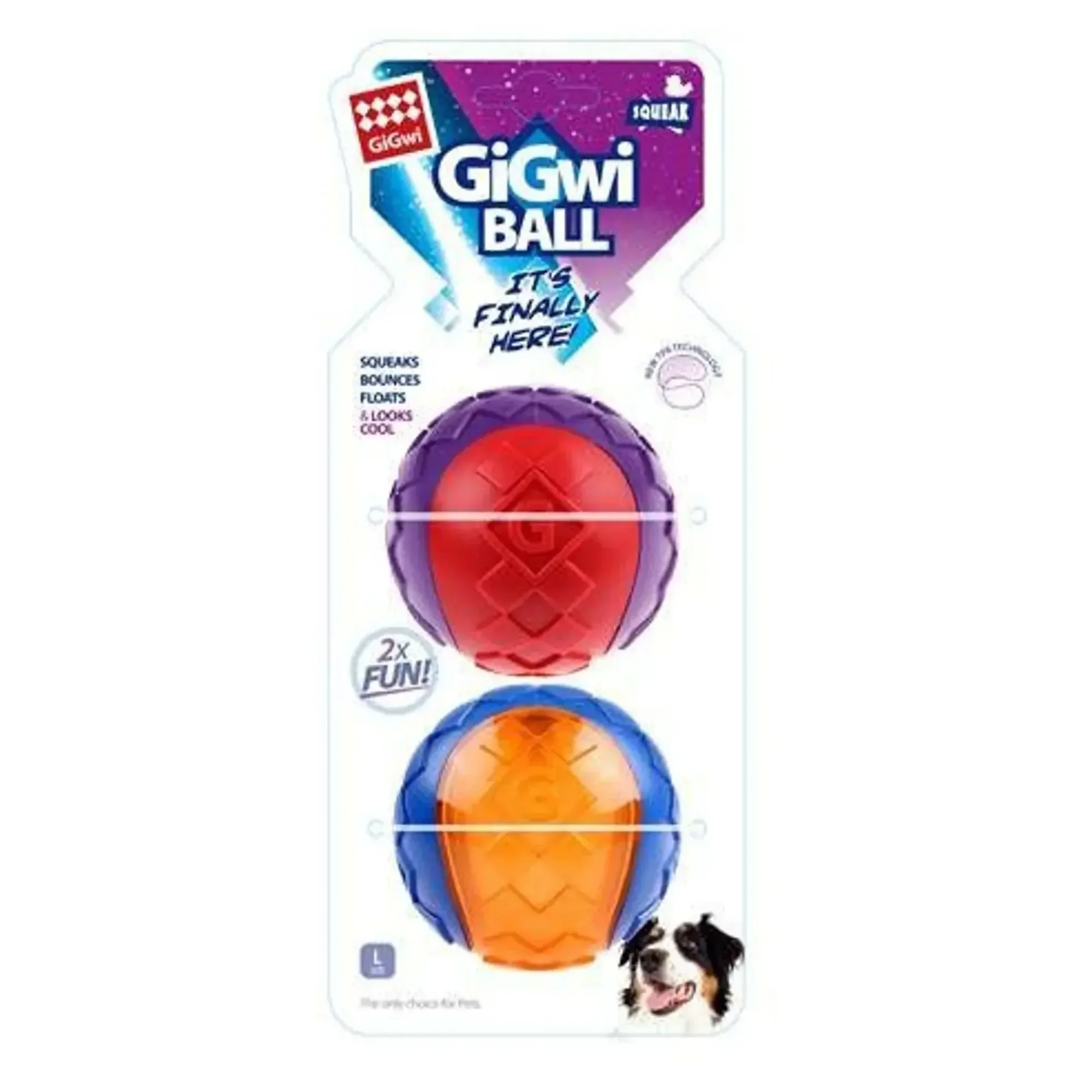 Gigwi Sesli Sert Büyük Köpek Oyuncak Top 2'li
