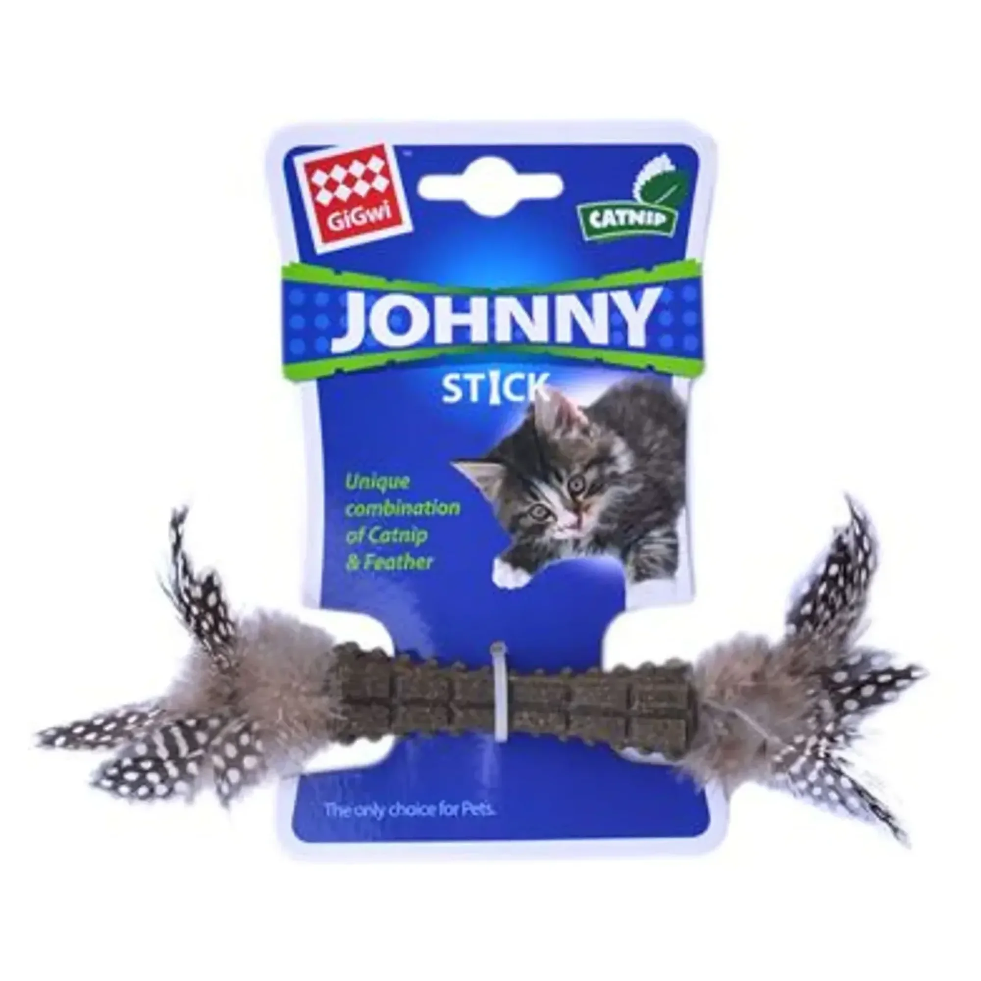 Gigwi Johnny Stick Catnipli Doğal Yeşil Tek Tüylü Kedi Naneli Oyuncak